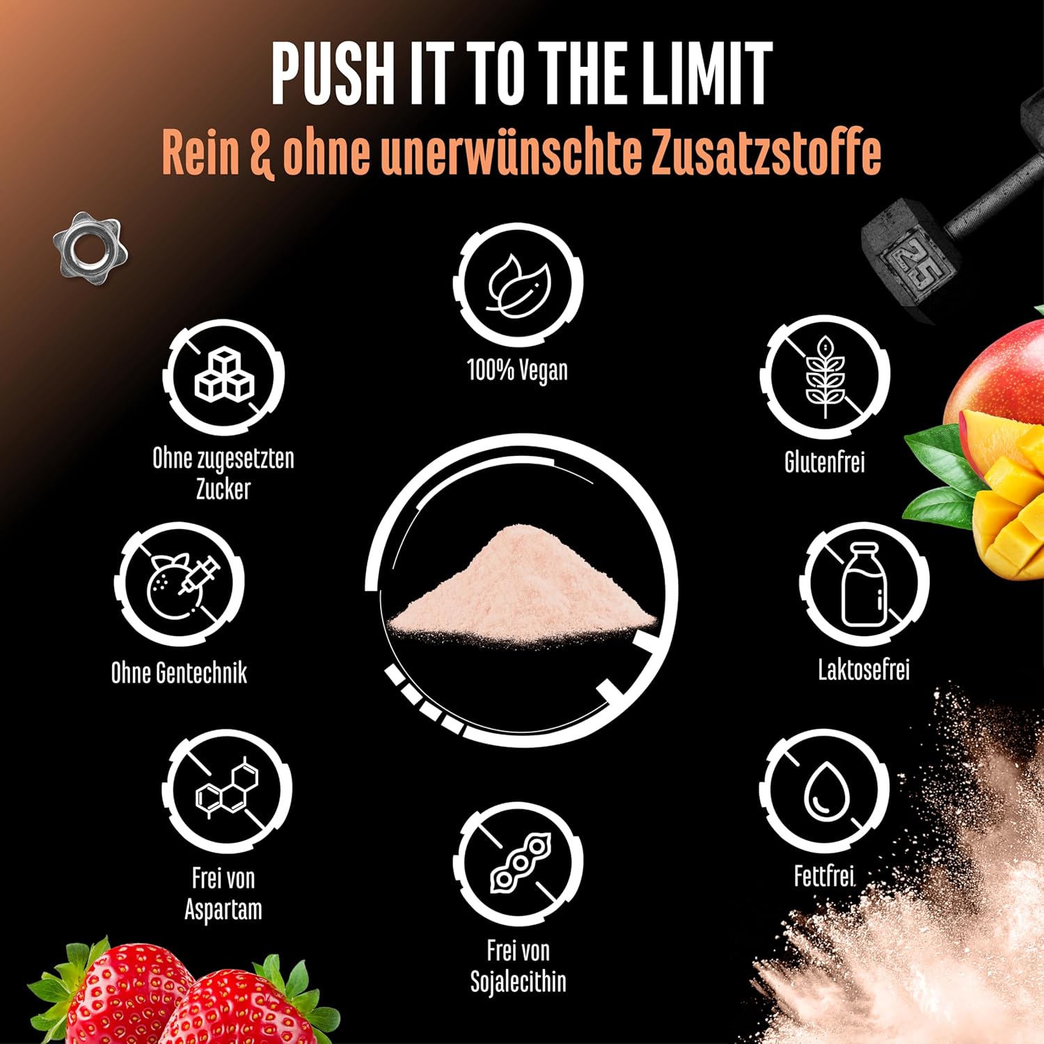 Thumbnail 4 de Push it to the Limit Pre Workout (360 g) mit L-Arginin, Citrullin, Theanin, Rhodiola & Koffein – Mango Strawberry