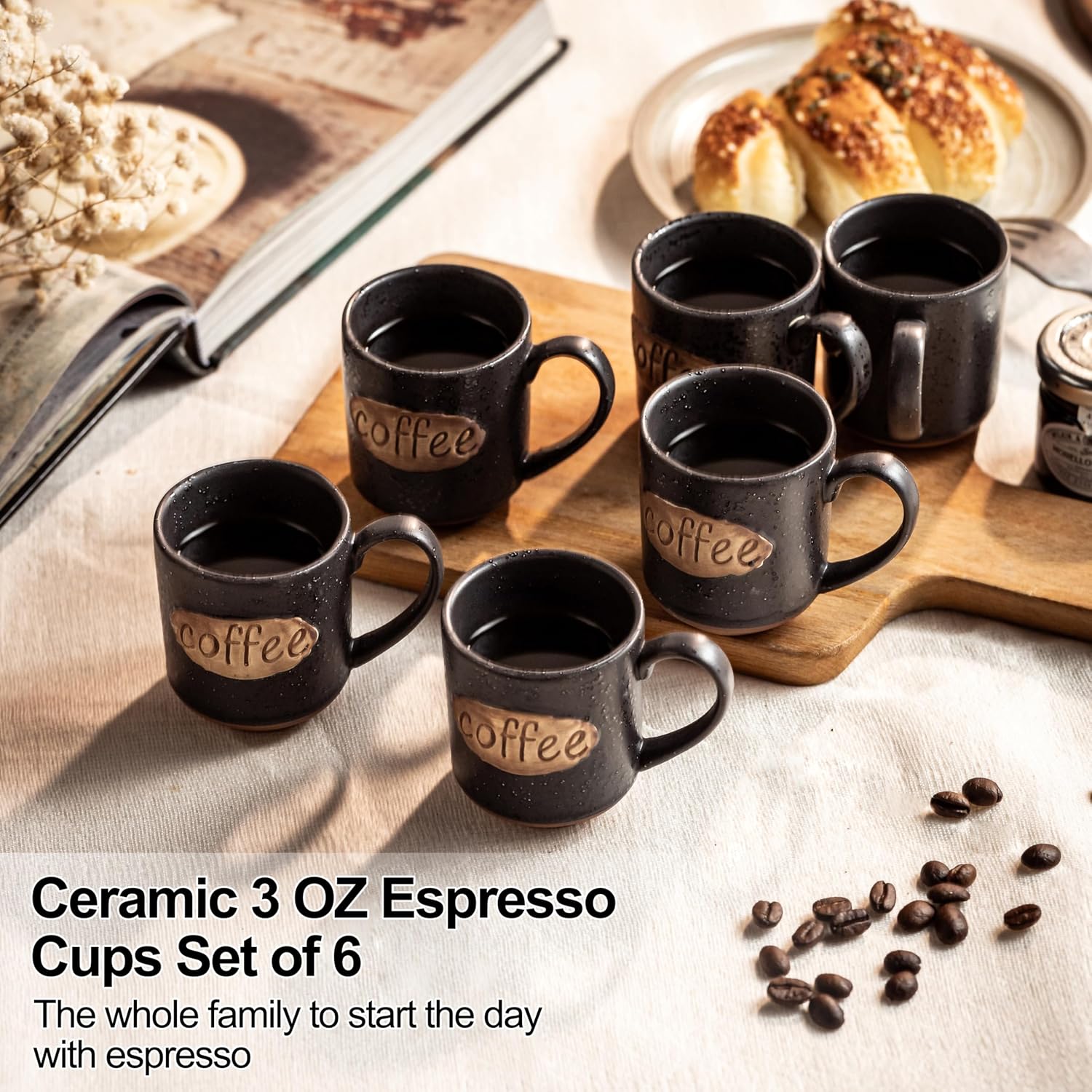 Detalle de LYEOBOH Espresso Cups 3 oz set of 6