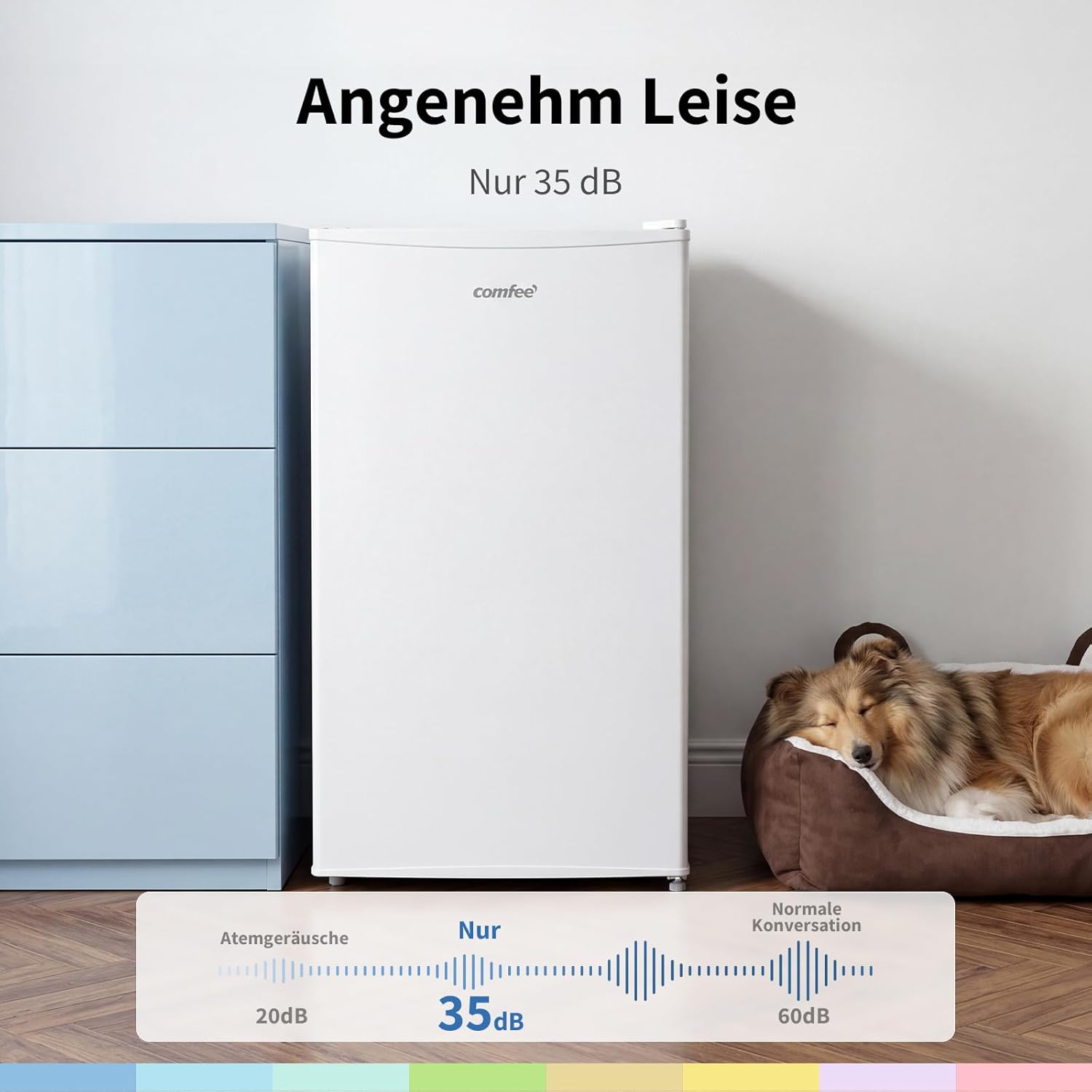 Detalle de COMFEE RCU60WH3EU(E) 60L Gefrierschrank mit Inverter-Kompressor – kompakt, leise und energieeffizient
