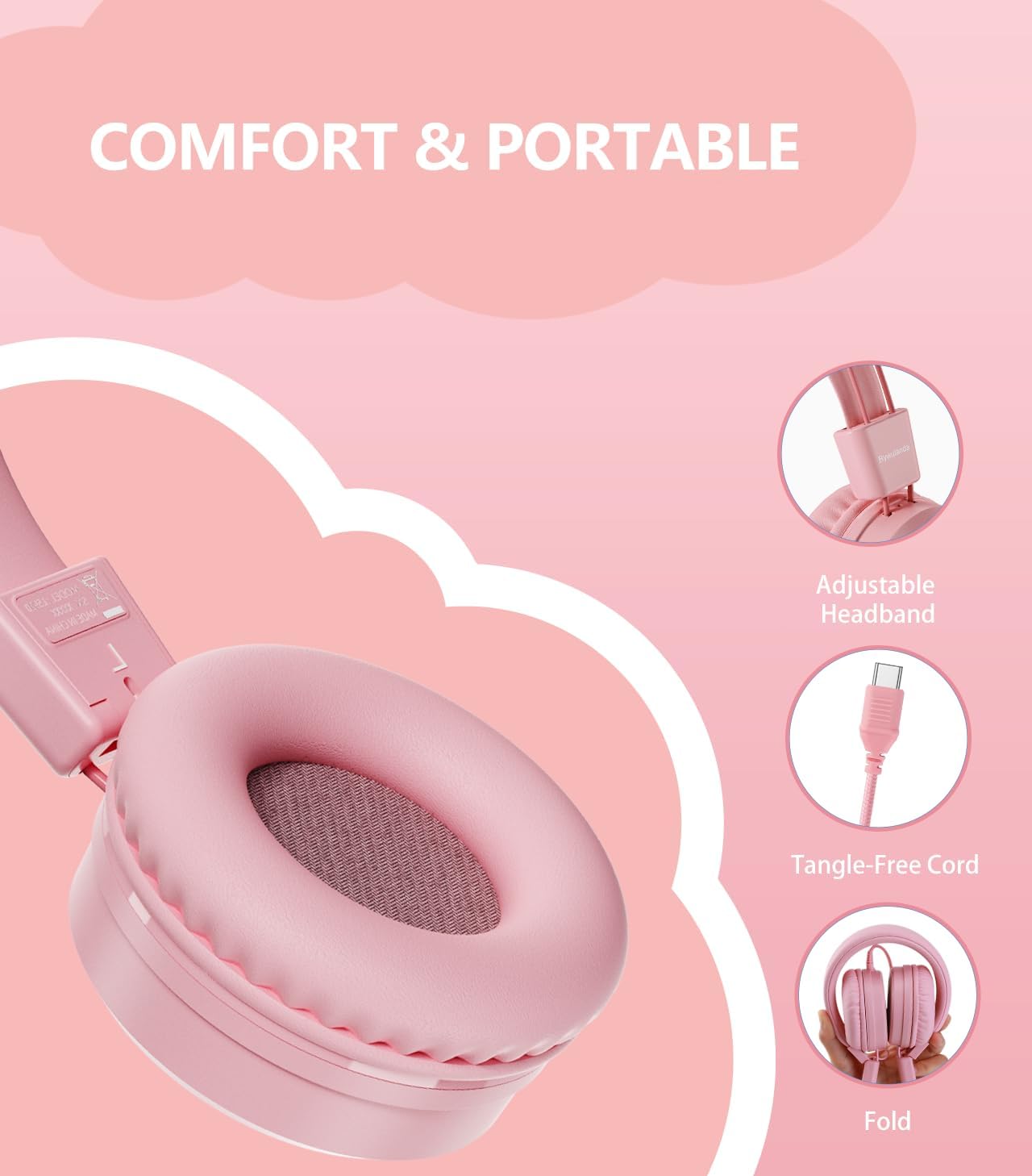 Thumbnail 5 de Bywulanda USB Type C Kids Headphone 94dB