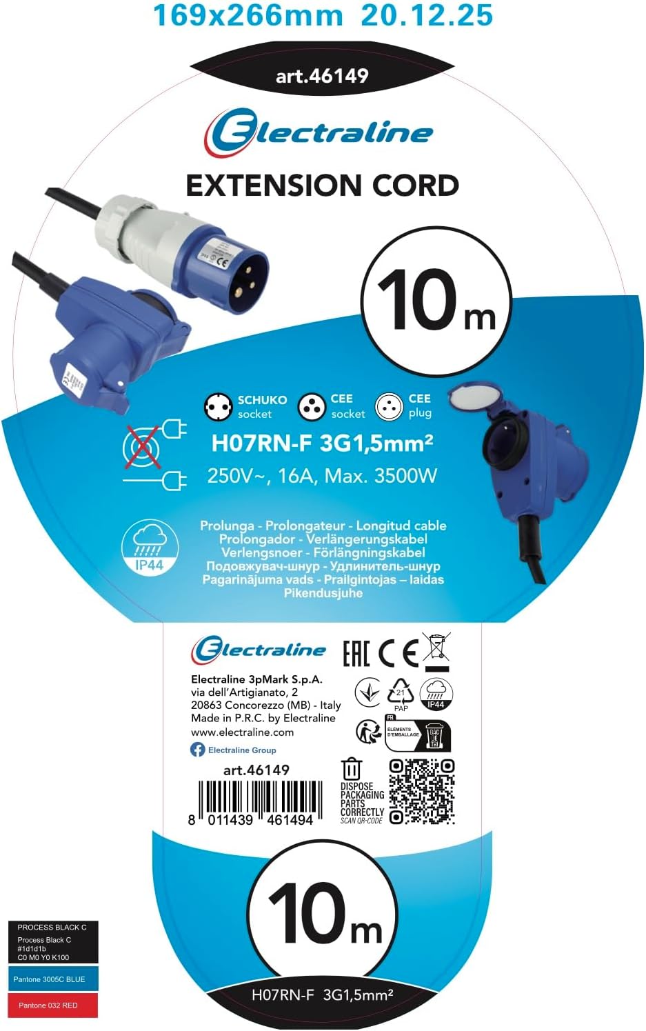 Thumbnail 3 de Electraline 46149 Prolunga Industriale 10 M