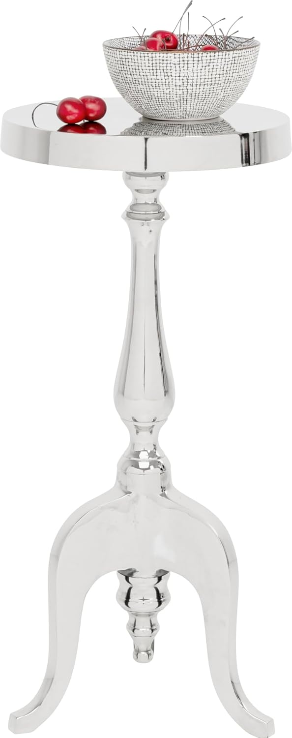 Detalle 2 de Kare Design tavolino d'appoggio Barocco: stile Barocco in alluminio nichelato, 62x27x27