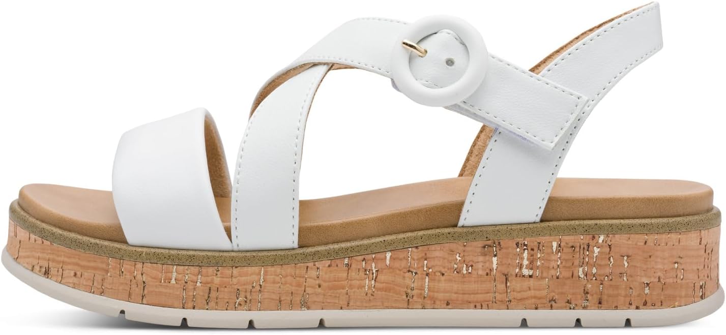 Detalle de MARCO TOZZI Damen Sandale – weiches Feel Me Fußbett, vegan, mit MT Soft Lining