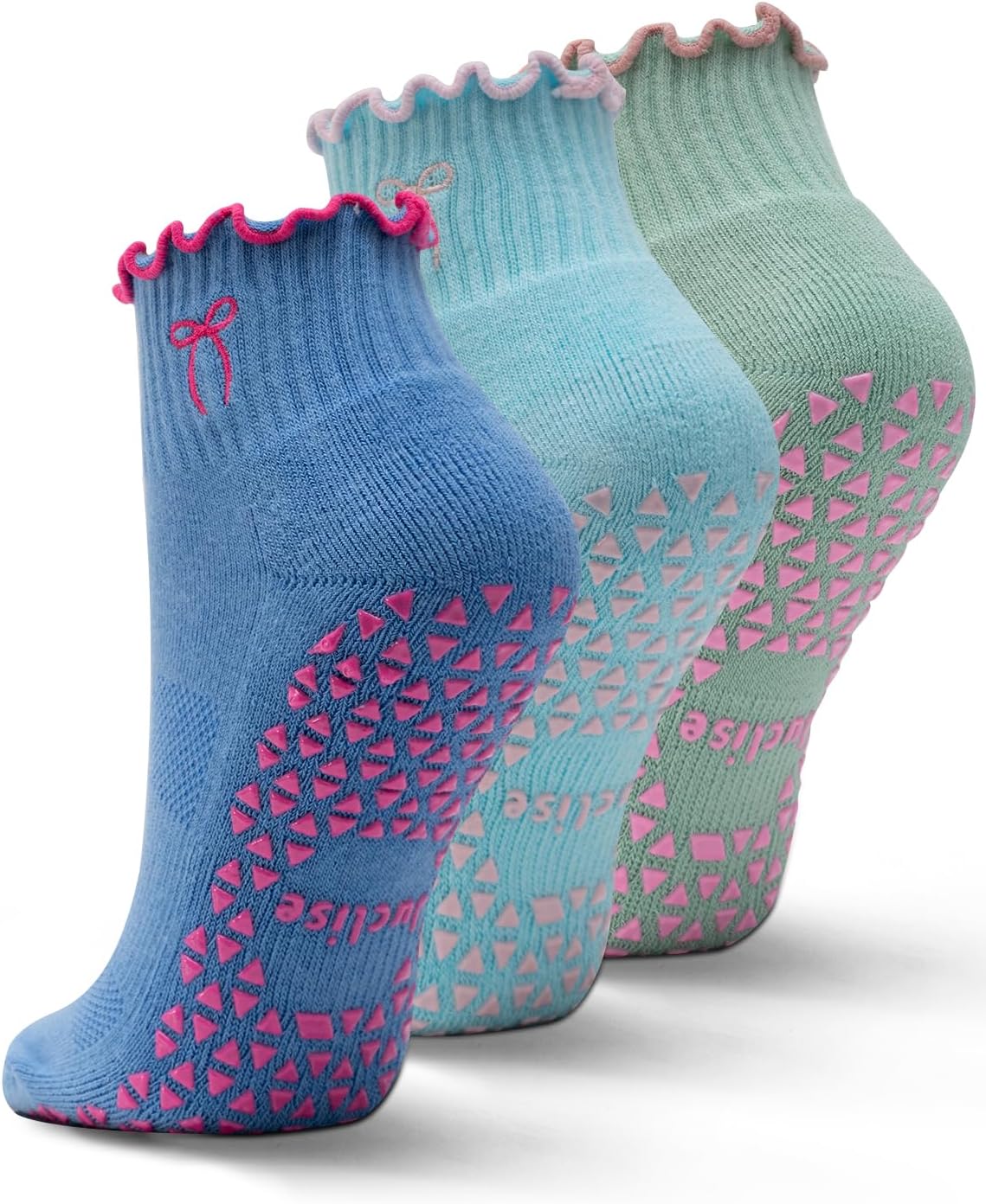 Thumbnail 6 de Juclise Pilates Socken Damen – rutschfeste Bio-Baumwolle mit Rüschen und Stil für Yoga, Ballet & Fitness
