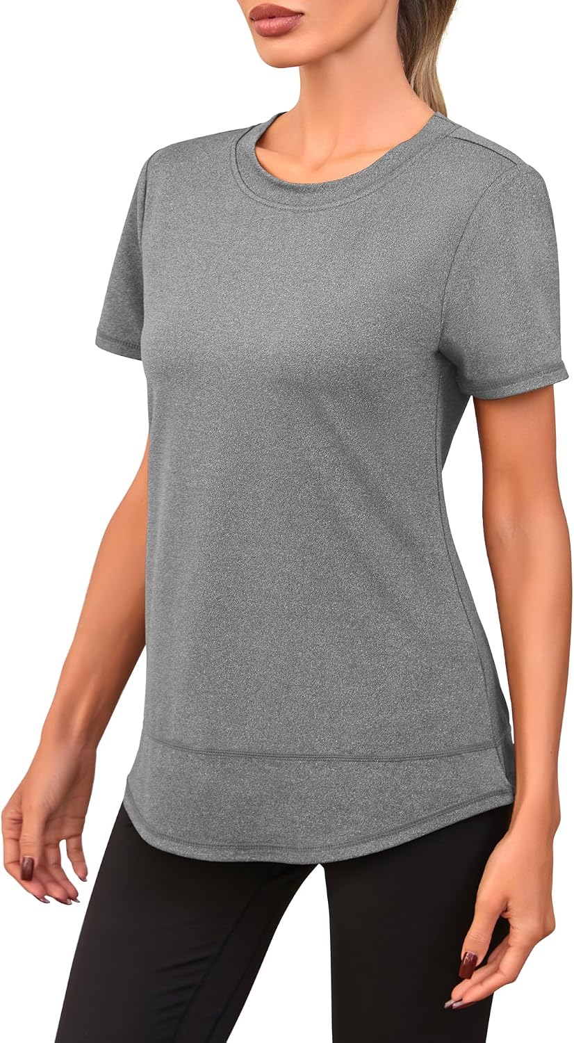 Detalle de Memouniva Maglietta Sportiva Donna Slim Fit: T-shirt da palestra a maniche corte, performance e stile