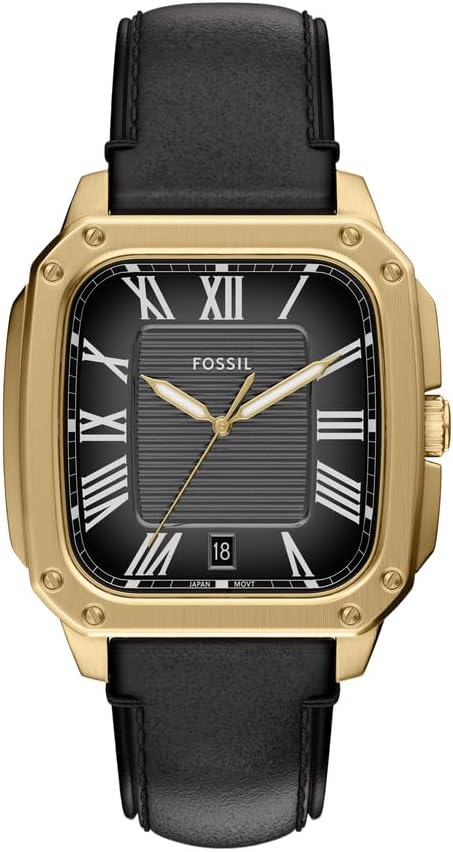Detalle de Fossil Crosby Herren 42 mm Goldfarbene Edelstahluhr, FS6151