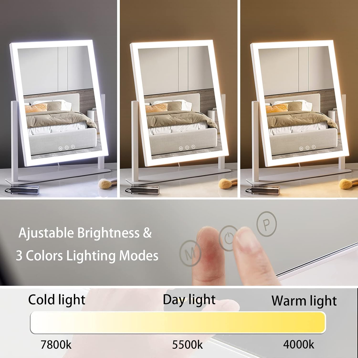 Thumbnail 2 de HIEEY Lighted Makeup Mirror 17.3in ๐