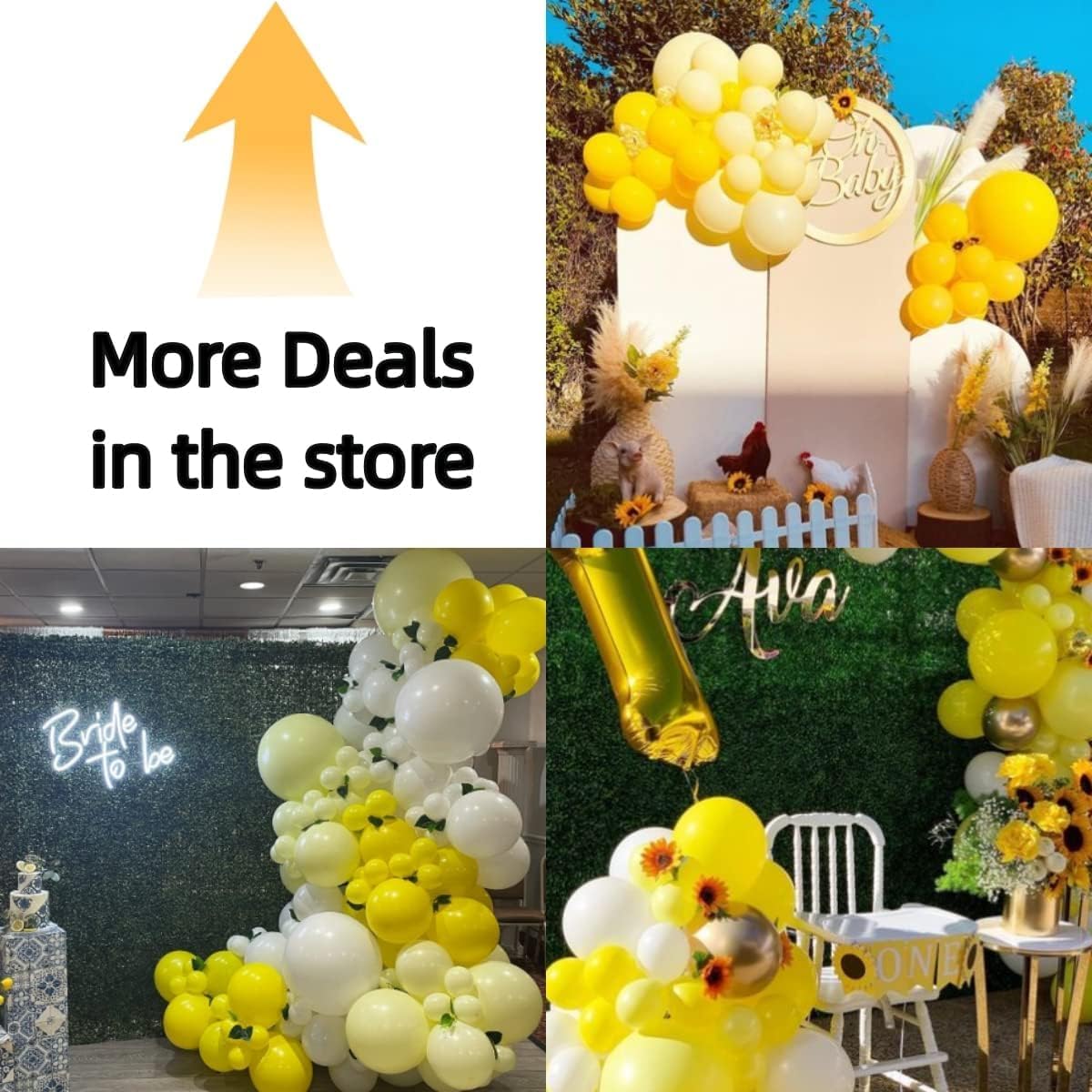 Detalle de Kelfara Yellow 12 Inch Latex Balloons