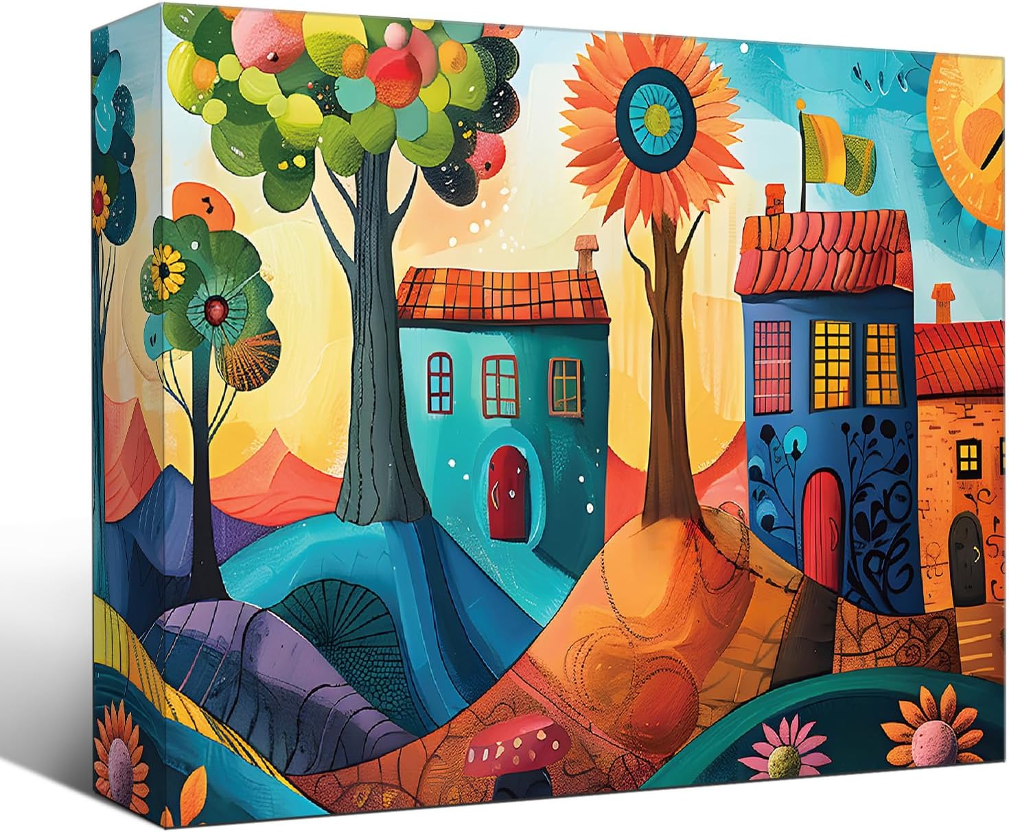 Thumbnail 5 de HUADADA 1000-Piece Jigsaw Puzzle for Adults – Colourful Village Scene