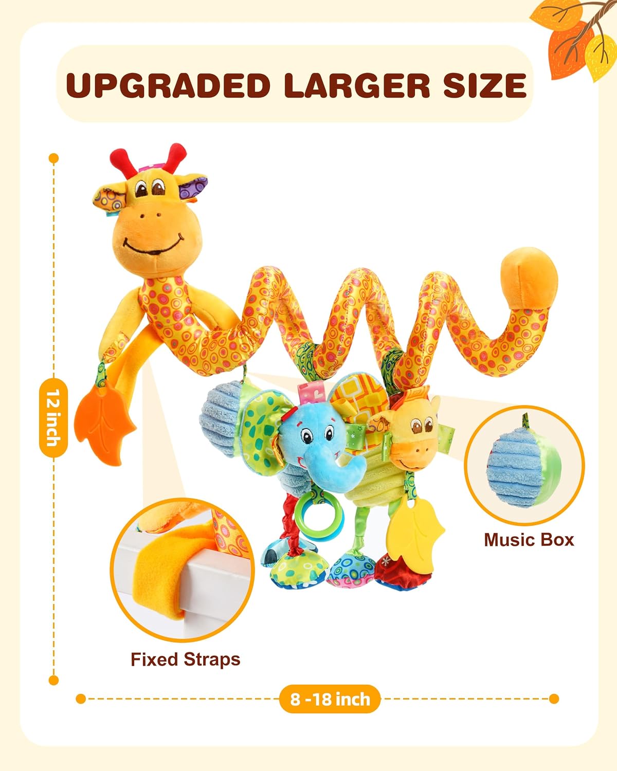 Thumbnail 3 de Jollybaby Crib Stroller Car Seat Toys (Spiral Hanging Sensory Toy with Music Box & Teether) for Baby 0–12 Months