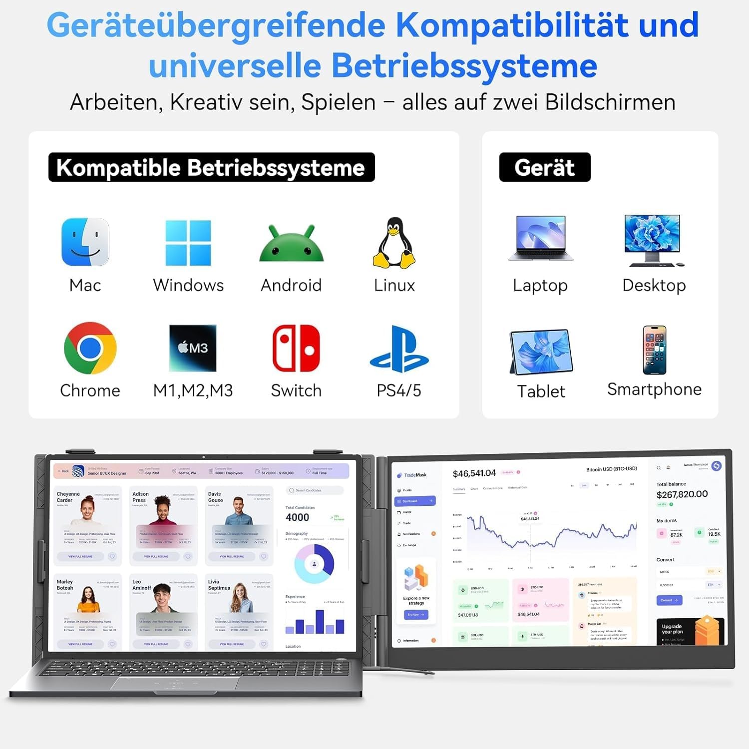 Detalle 1 de Blackview SCM8 Laptop Monitor Erweiterung 15,6 Zoll