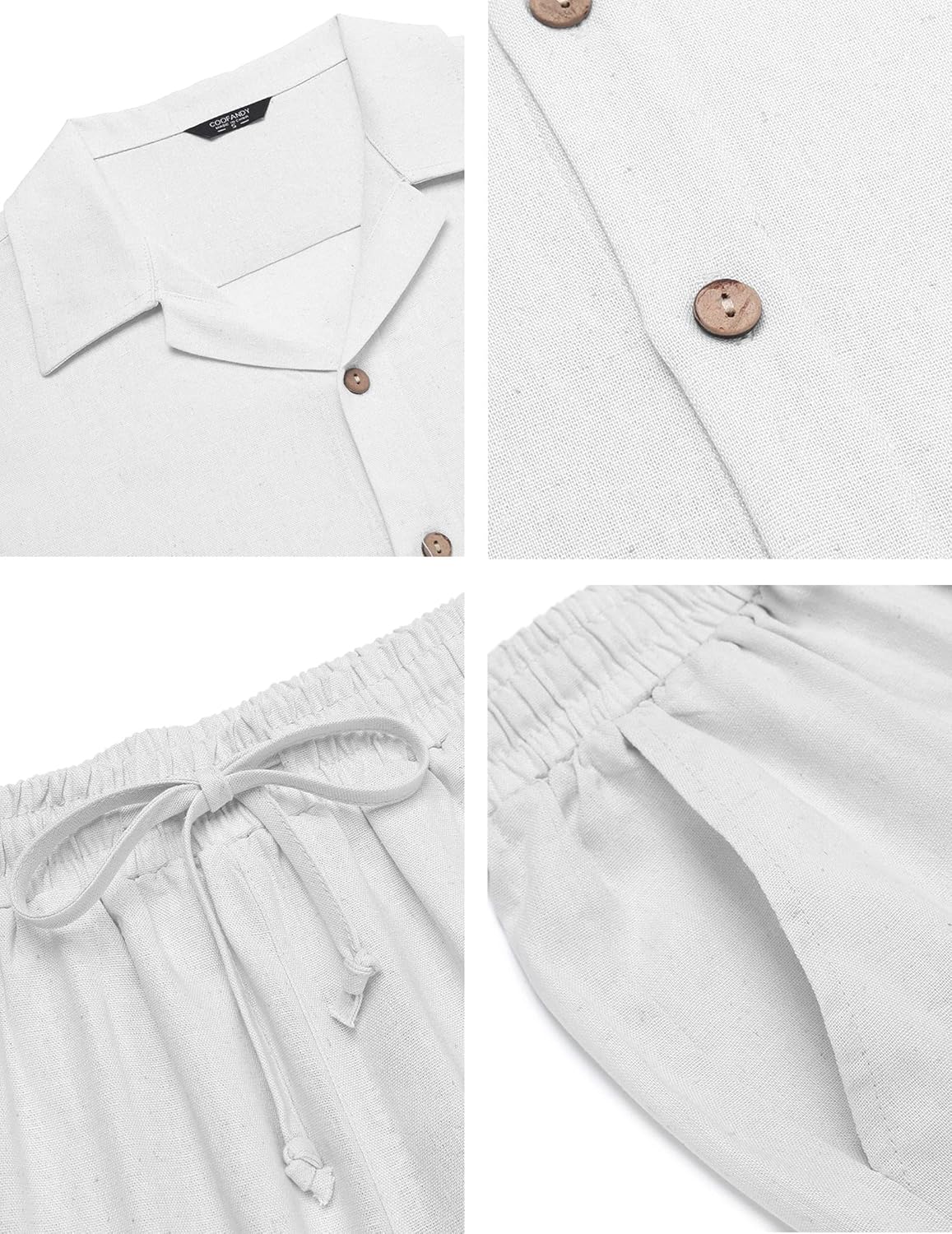 Thumbnail 4 de COOFANDY 2-Piece Linen Beach Set 60% Cotton