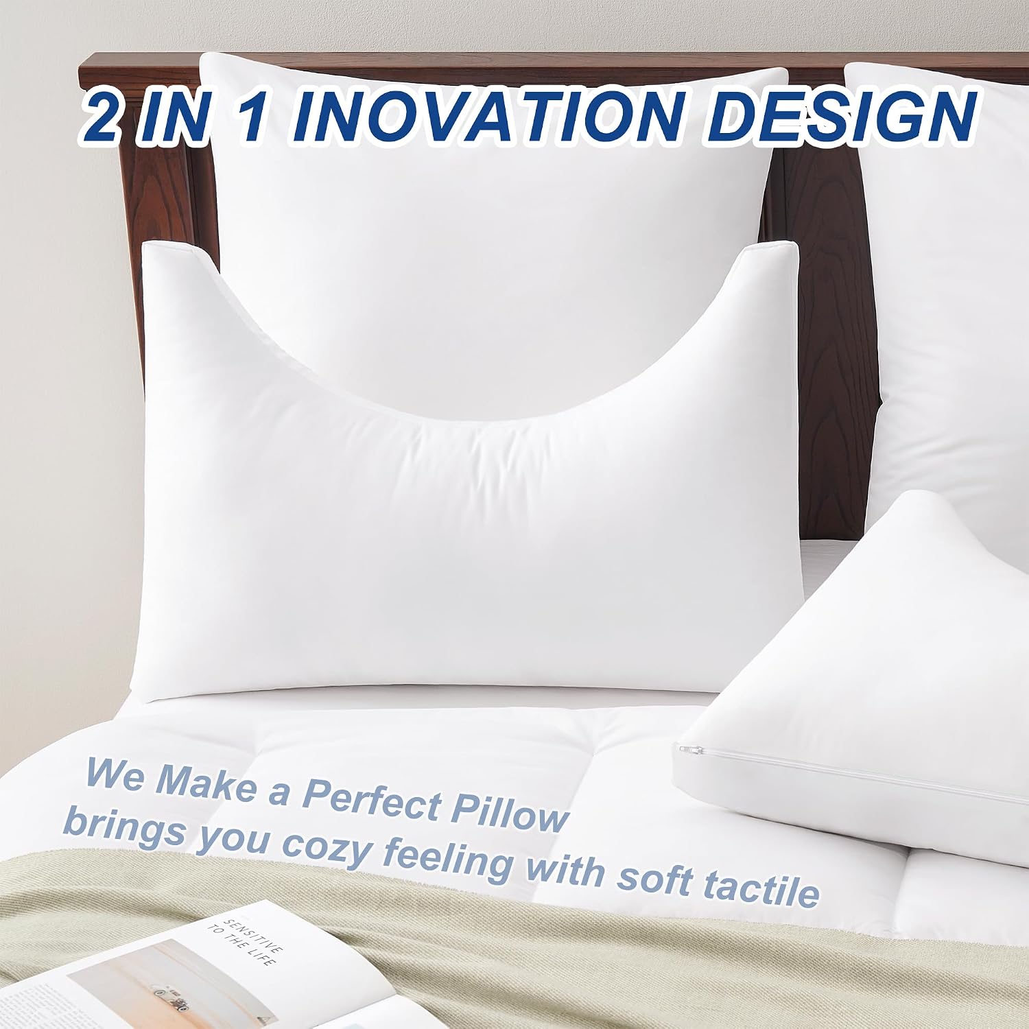 Detalle de ACCURATEX Side Sleeper Pillow, Queen Size