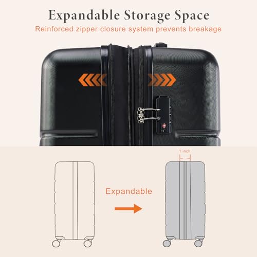 Thumbnail 7 de Sweetcrispy 21 Inch Carry On Luggage with Spinner Wheels