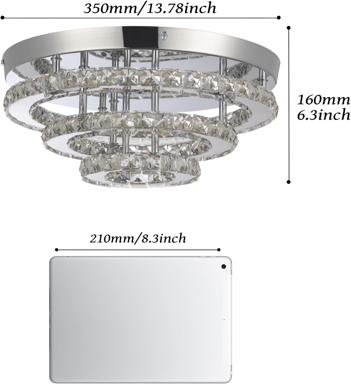 Detalle de YPQXYHDA 13.8 Inch Modern Crystal LED Chandelier