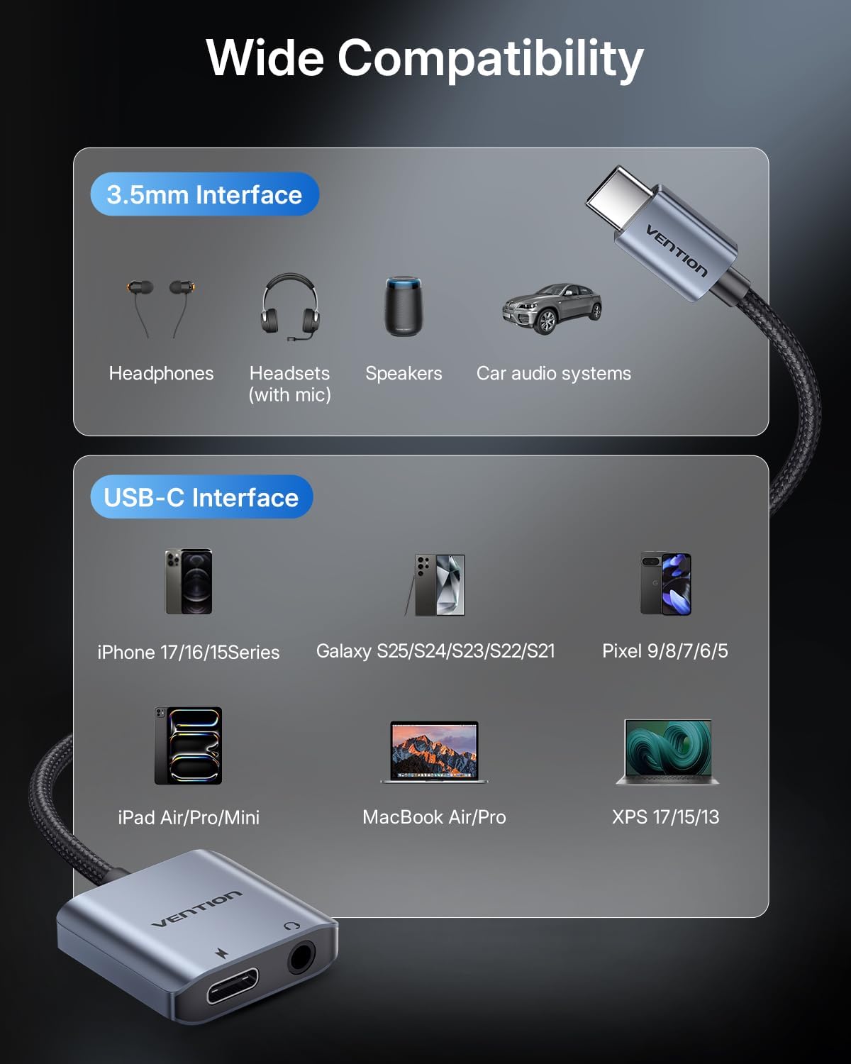 Thumbnail 4 de Vention Adaptateur Audio USB-C vers 3.5mm