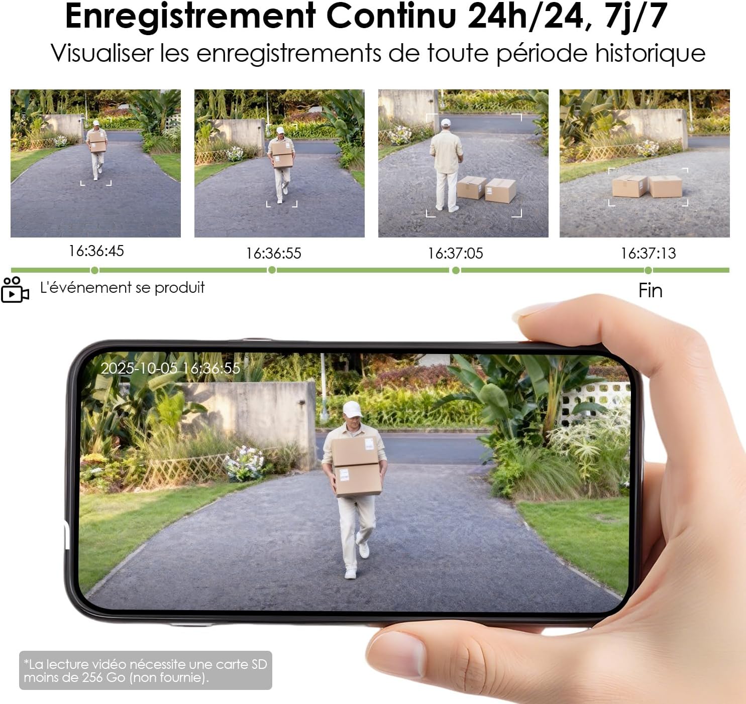 Detalle 2 de CZEview 2e Génération caméra de surveillance 2K, détection 30 m