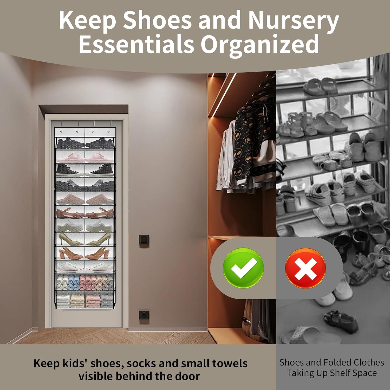 Detalle 1 de PAULONE Over-the-Door Shoe Organizer, 12-Pocket