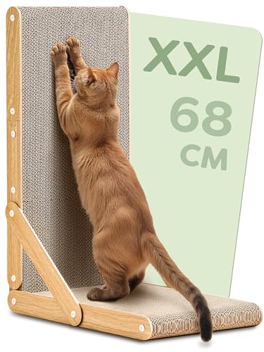 Detalle de Knupis rascador para gatos L de 68 cm, doble cara y cartón ondulado de 4,5 cm