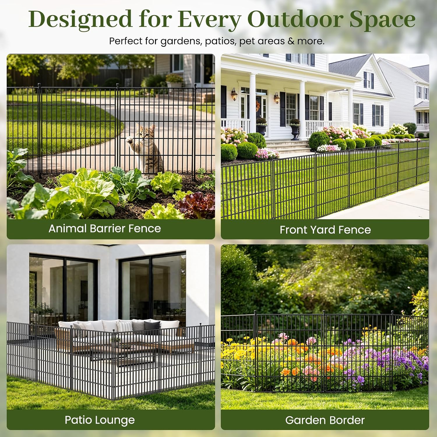 Thumbnail 6 de No Dig Decorative Garden Fence, Dog Fence Outdoor – 61 cm x 610 cm, 10 Panels