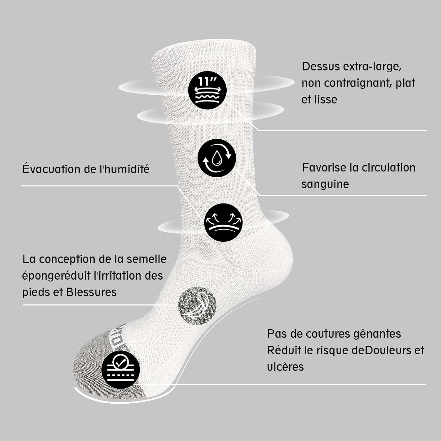 Thumbnail 3 de LOFIR Chaussettes Diabetiques Cotton 39-50