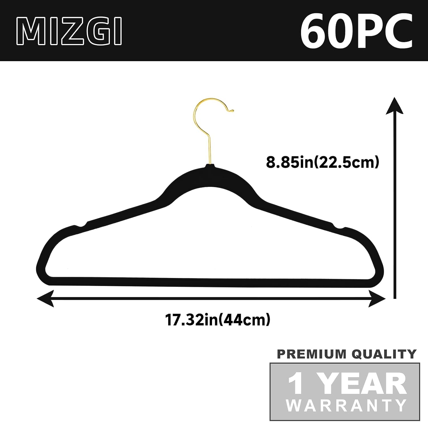 Thumbnail 5 de MIZGI Premium Velvet Hangers 60-pack — non-slip