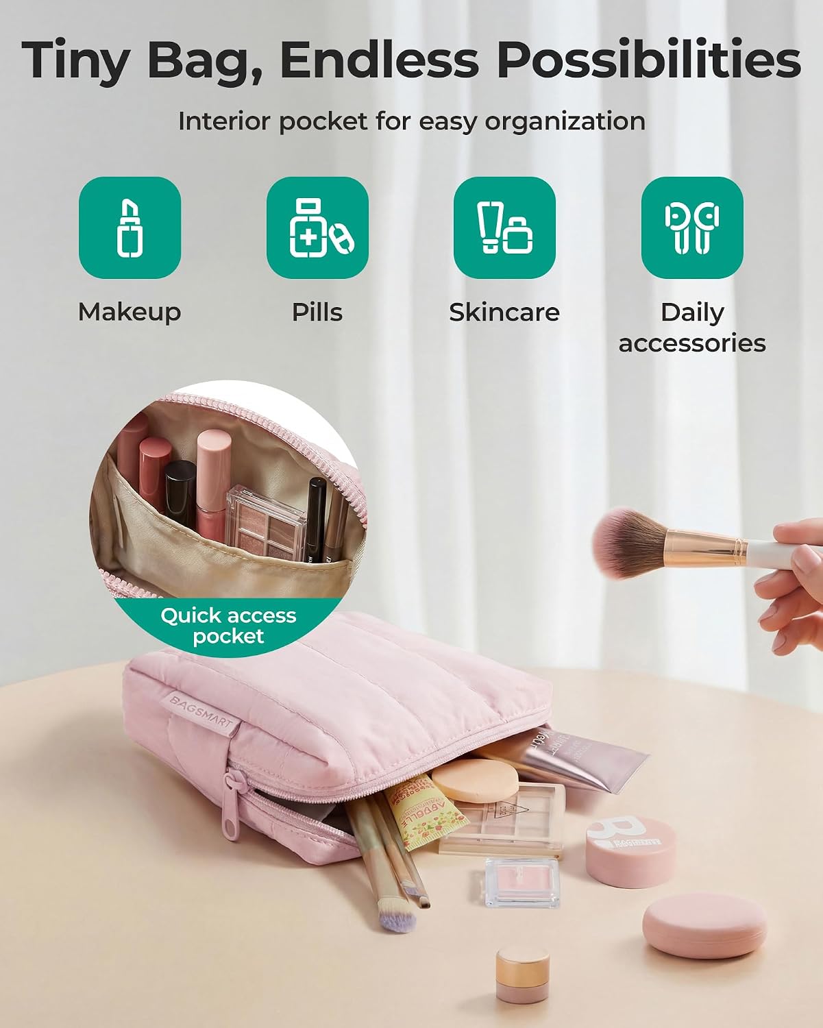 Detalle 2 de BAGSMART Small Makeup Bag