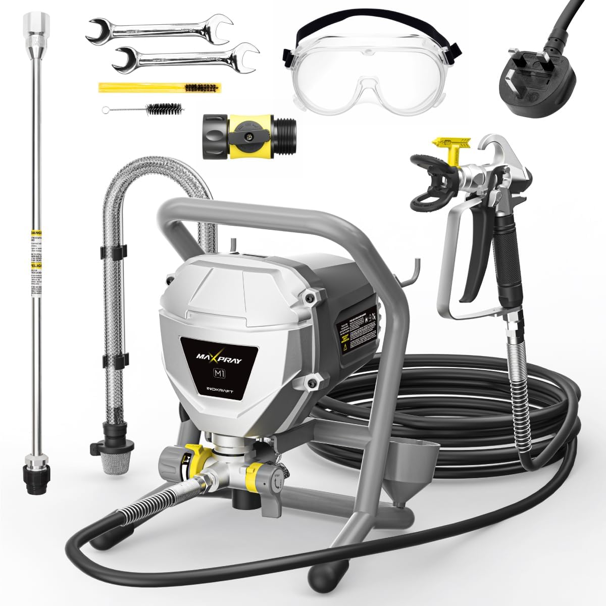 InoKraft MaXpray M1 Airless Paint Sprayer: Fast, thinning-free spraying for walls, ceilings, and more