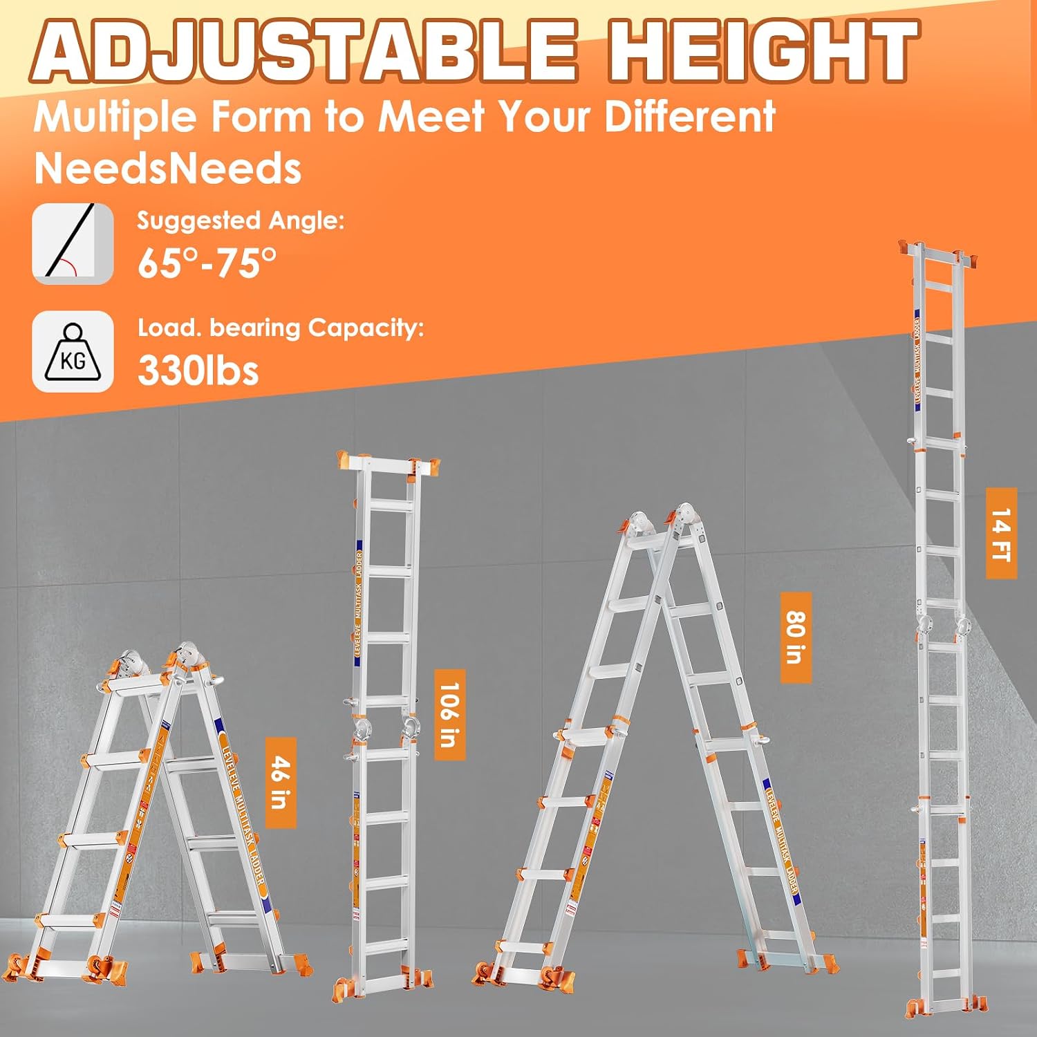 Detalle 2 de LEVELEVE Telescoping Ladder, 14 ft