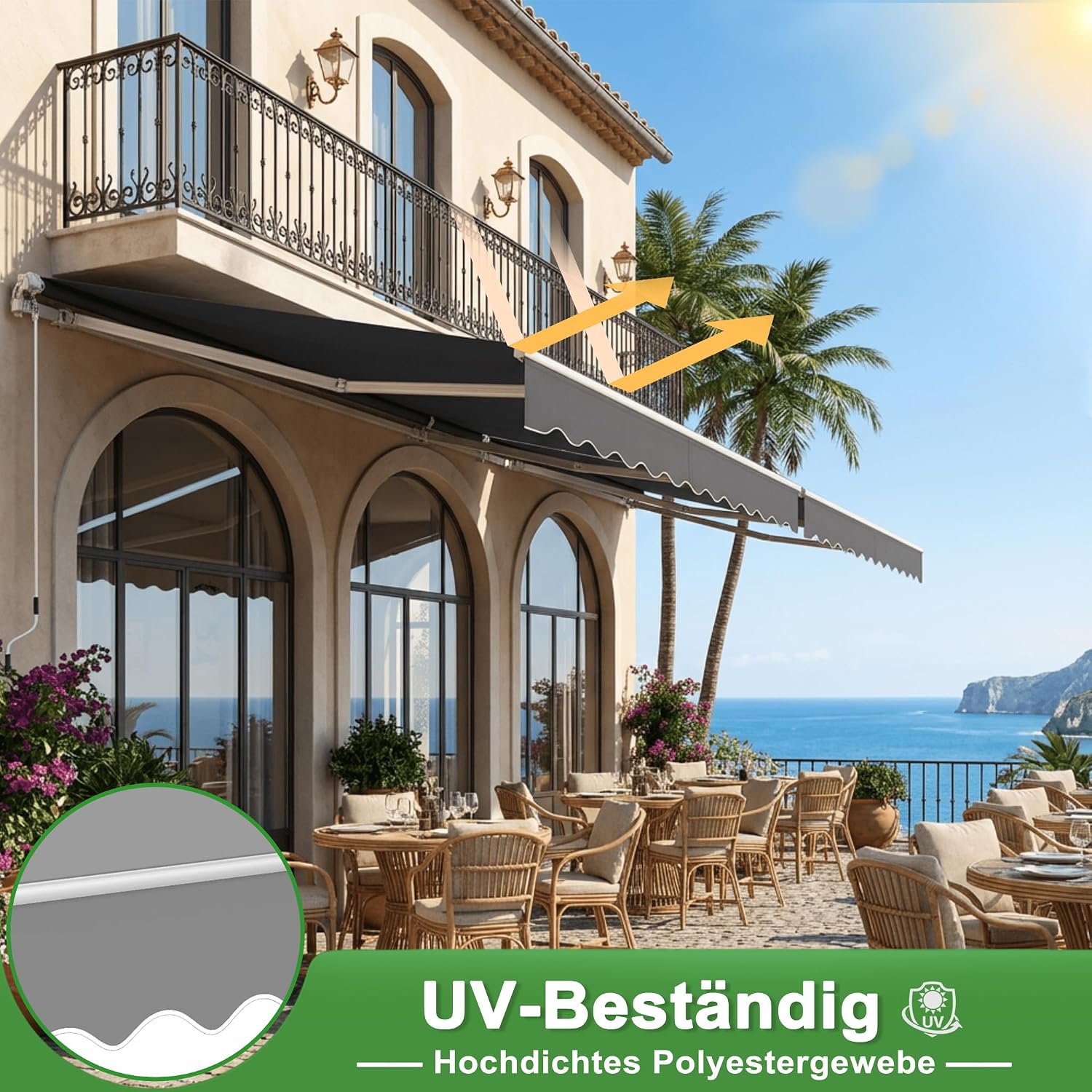 Detalle 1 de ACXIN 3,6 x 3 m tenda da sole grigio