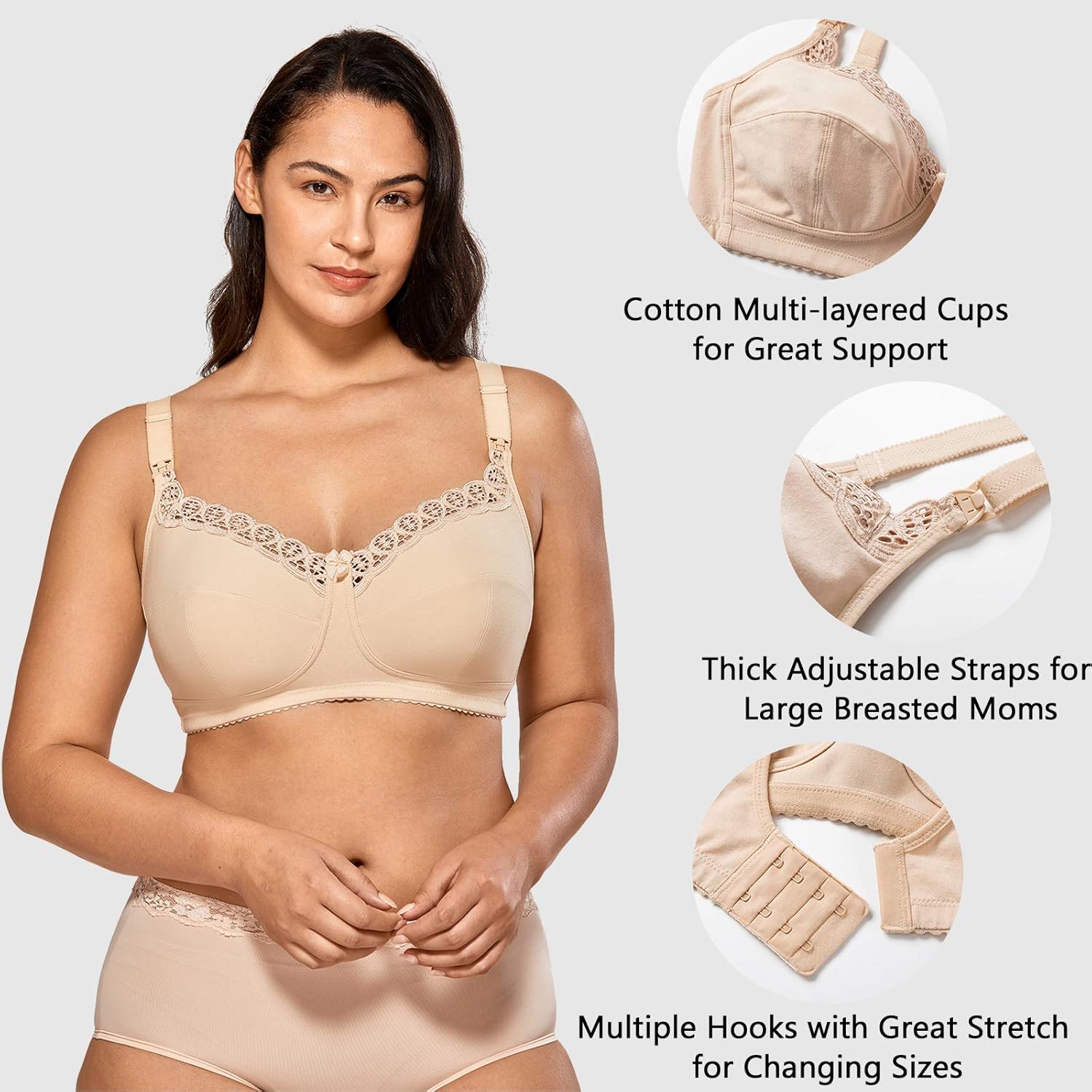 Thumbnail 3 de Gratlin Femme soutien-gorge d’allaitement en coton grande taille sans armature