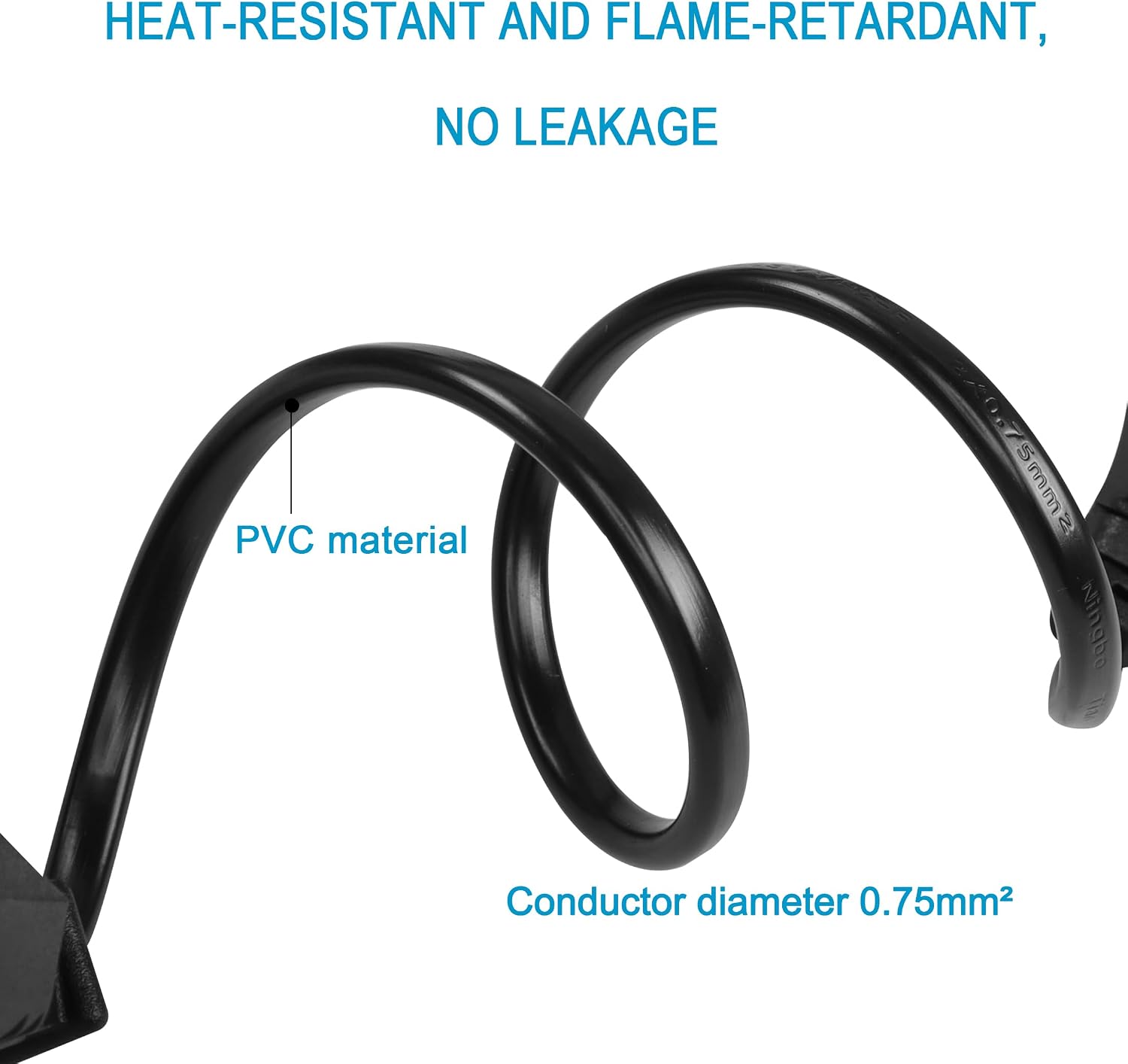 Detalle de YACSEJAO Euro Verlängerung: Typ-C auf Euro-Stecker, 40 cm, 0,75 mm²