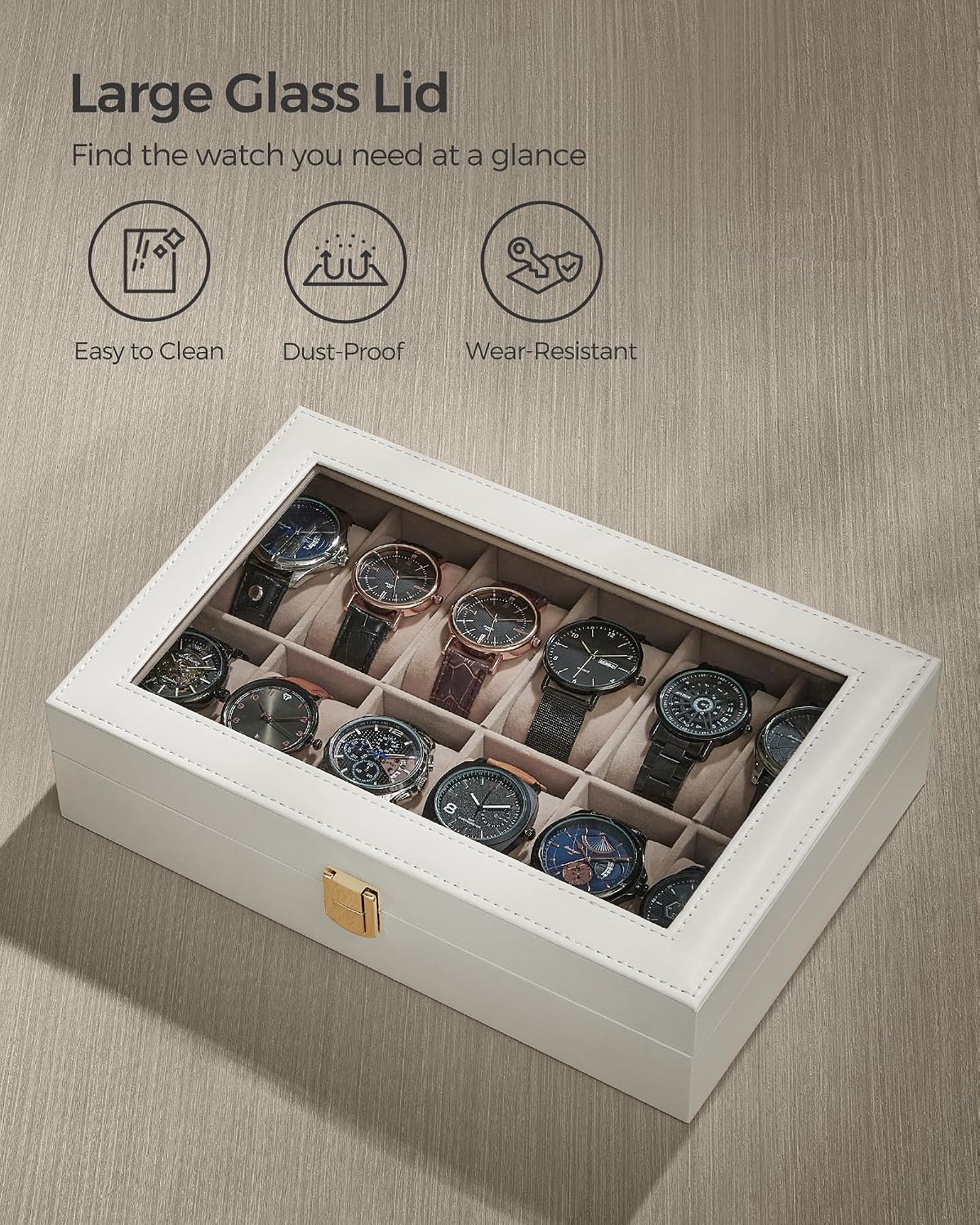 Thumbnail 4 de SONGMICS JWB120W01 12‑slot watch box