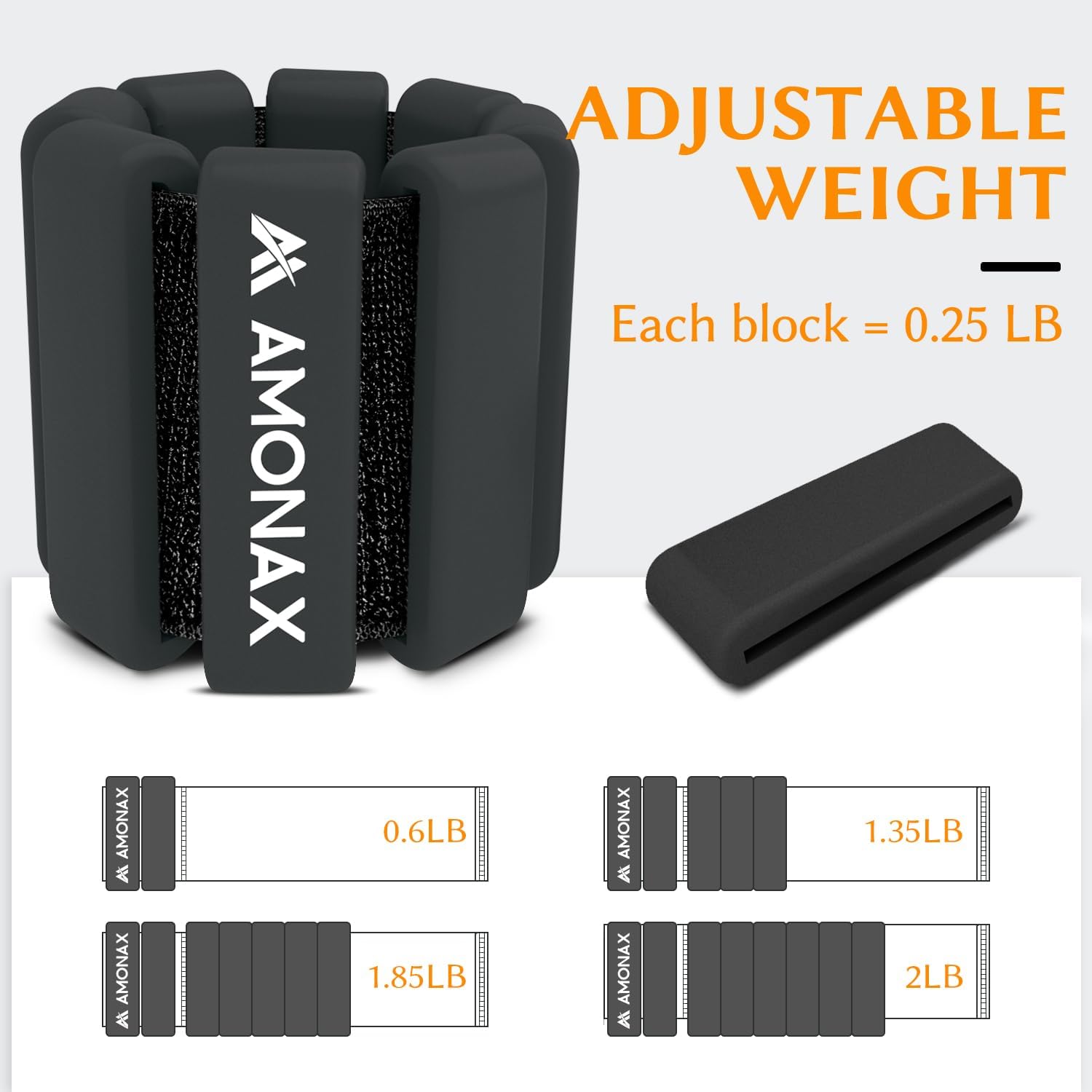 Thumbnail 5 de Amonax Adjustable Ankle and Wrist Weights 1 lb ๐
