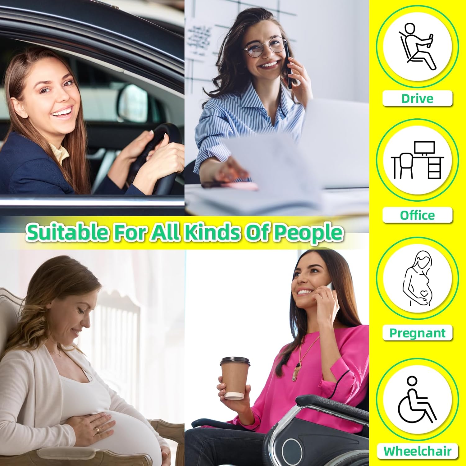 Detalle 2 de kingphenix Car Seat Cushion Memory Foam for Lumbar Support