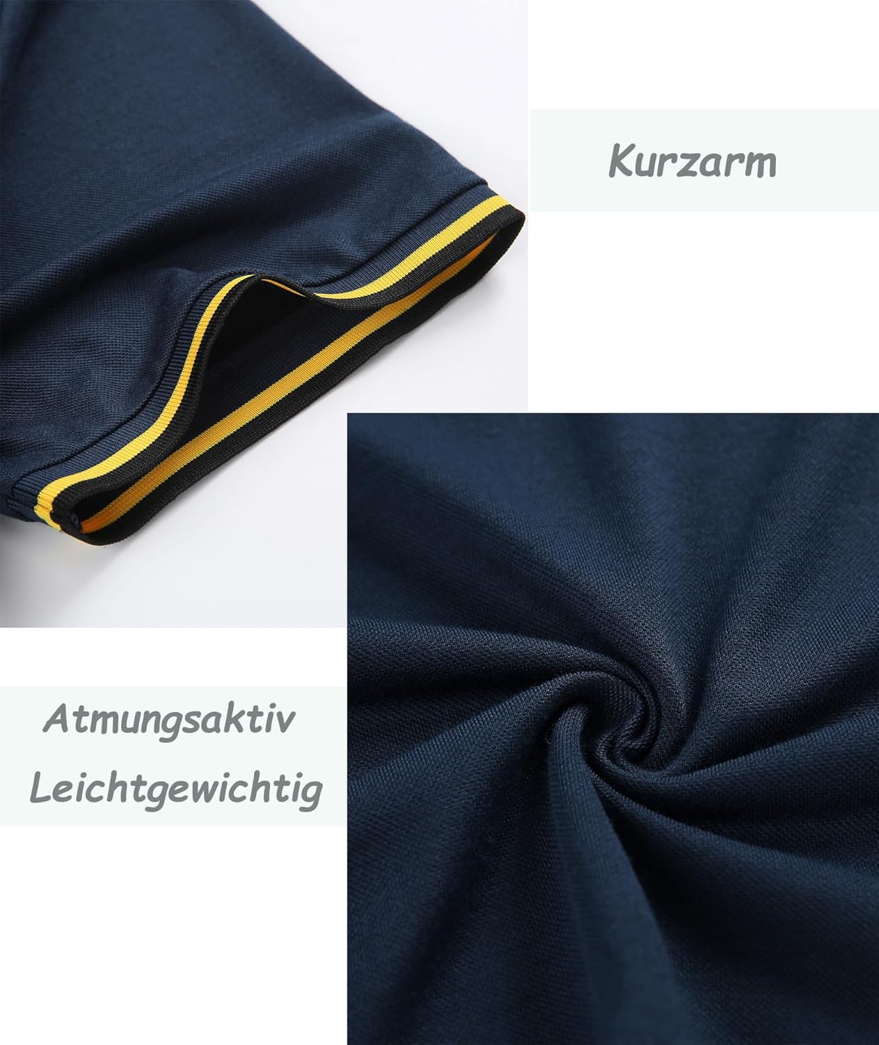 Detalle de LLdress Polo Uomo Maniche Corte – Pacco da 3 Polo da Golf/Tennis Traspirante, Leggera
