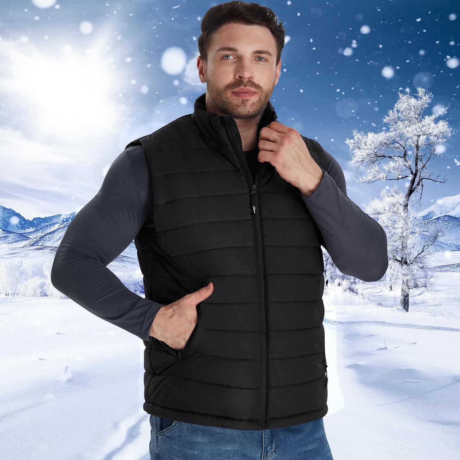 Detalle 1 de Telguua K112 Men's Heated Gilet, 10,000mAh Power Bank, 3 Heat Settings