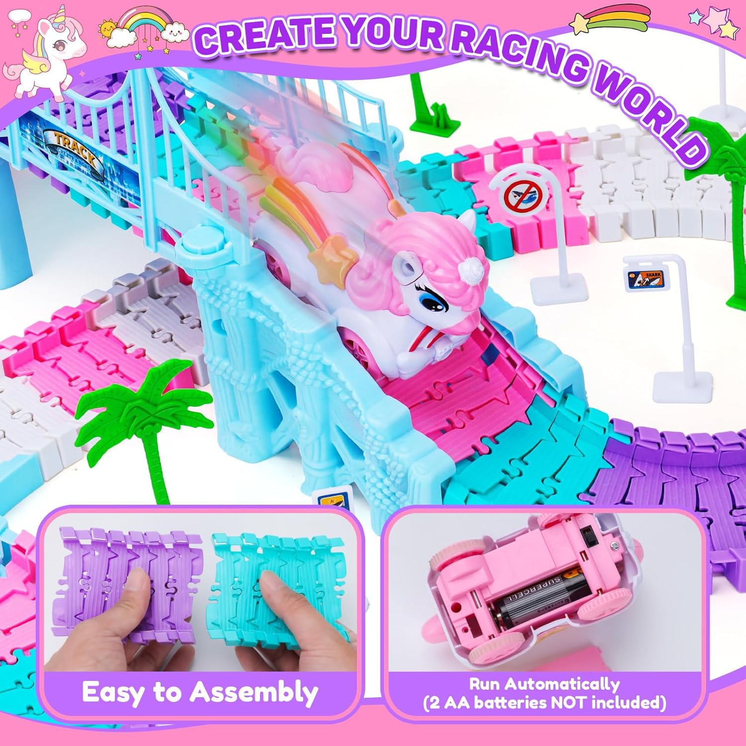 Detalle de Race Track Toys 194PCS construction set for girls
