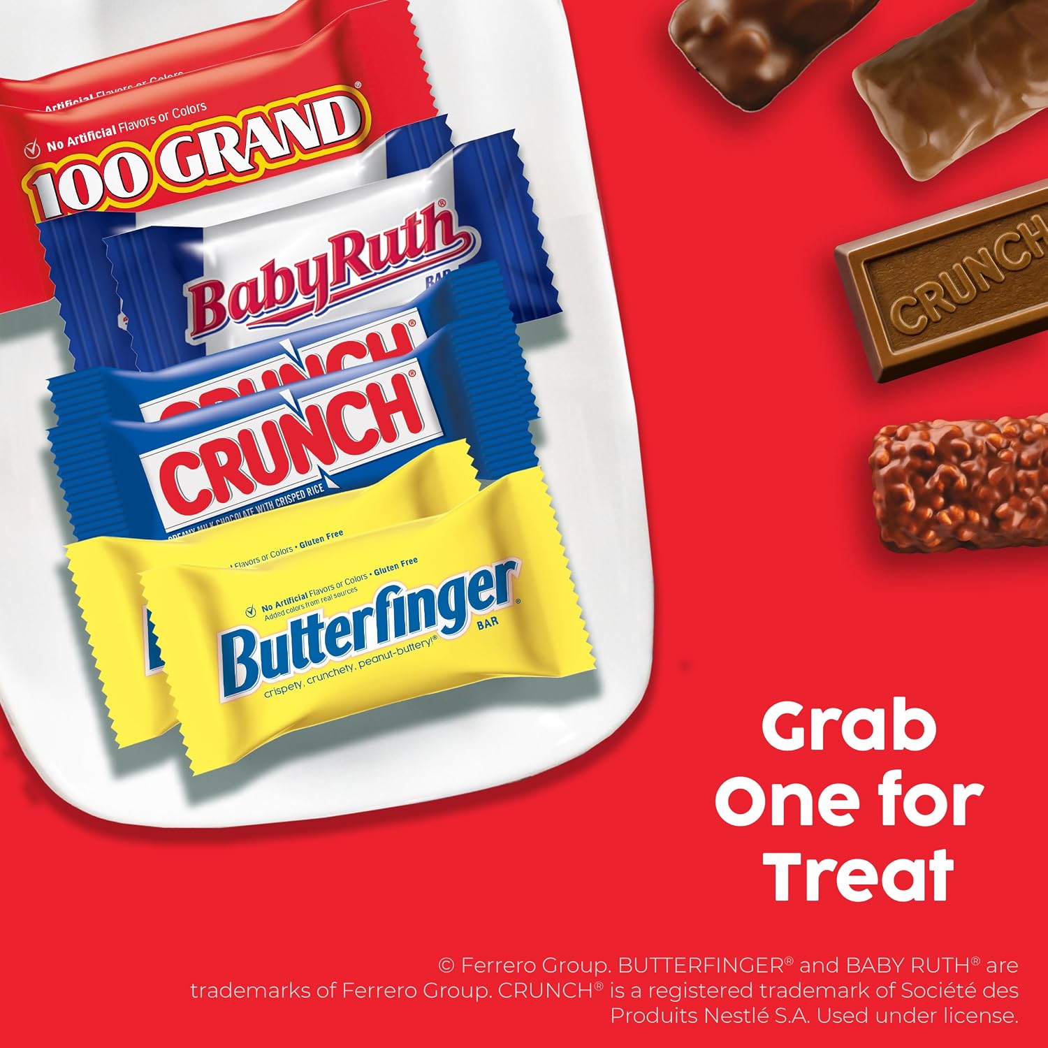 Detalle 2 de Butterfinger, CRUNCH, Baby Ruth & 100 Grand Halloween Candy Variety Pack, 50 Count