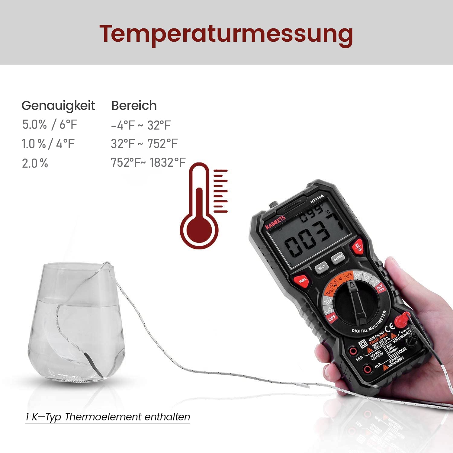 Thumbnail 4 de KAIWEETS Digital Multimeter 6000 đź›