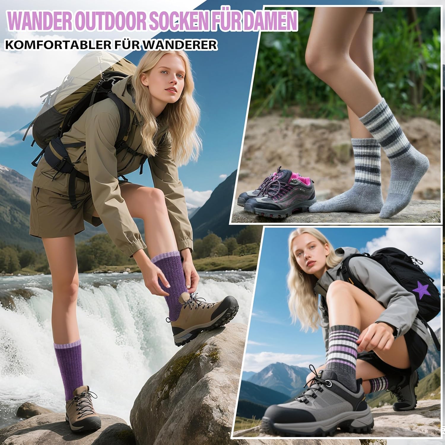 Thumbnail 1 de EBMORE Merino Wollsocken 5 Paar