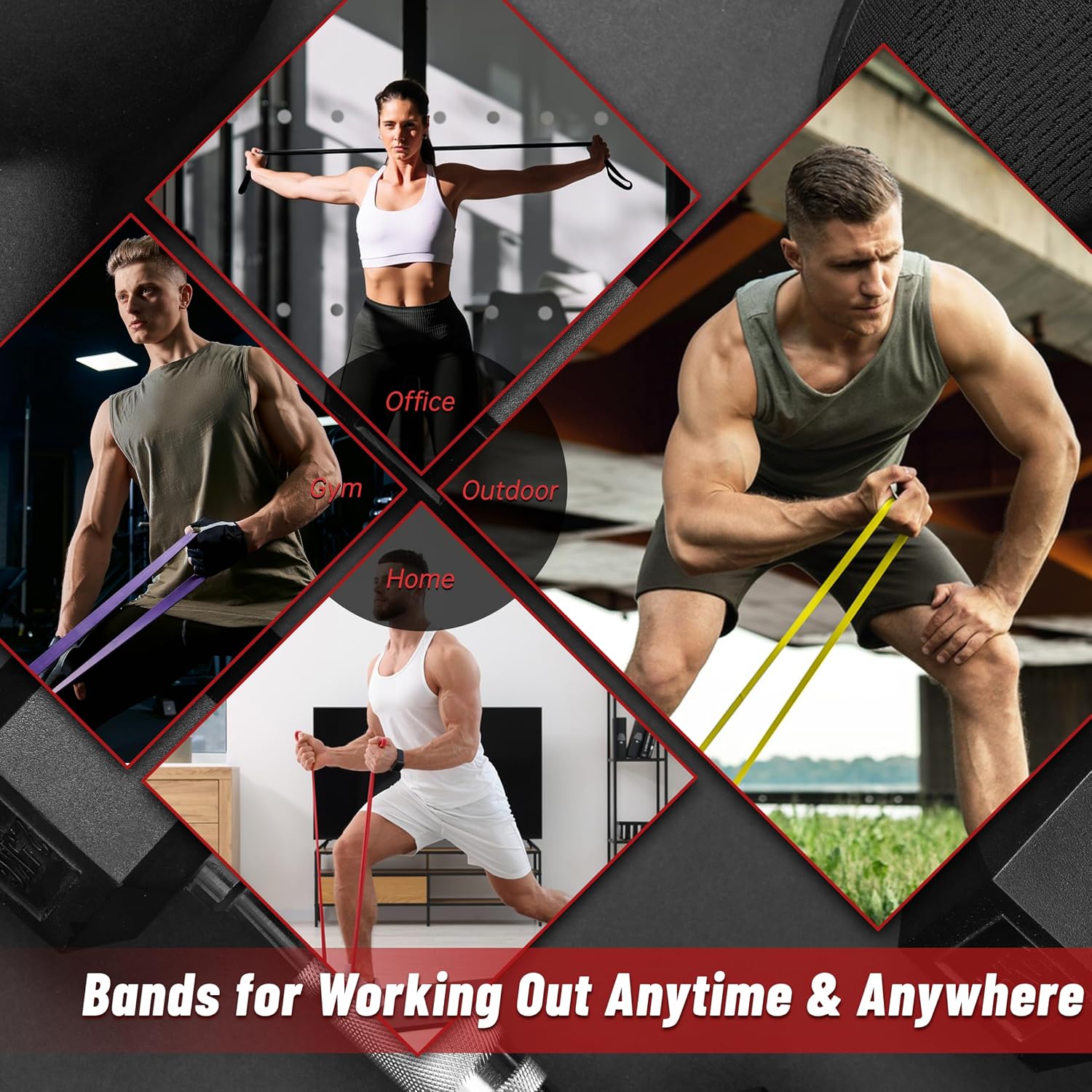 Detalle de Pull Up Assistance Bands – 5-Set Resistance Bands for Full-Body Training