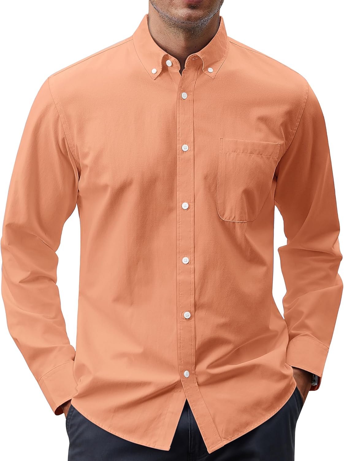 Thumbnail 6 de J.VER Men's Oxford Shirt: Solid Casual Button-Down with Pocket