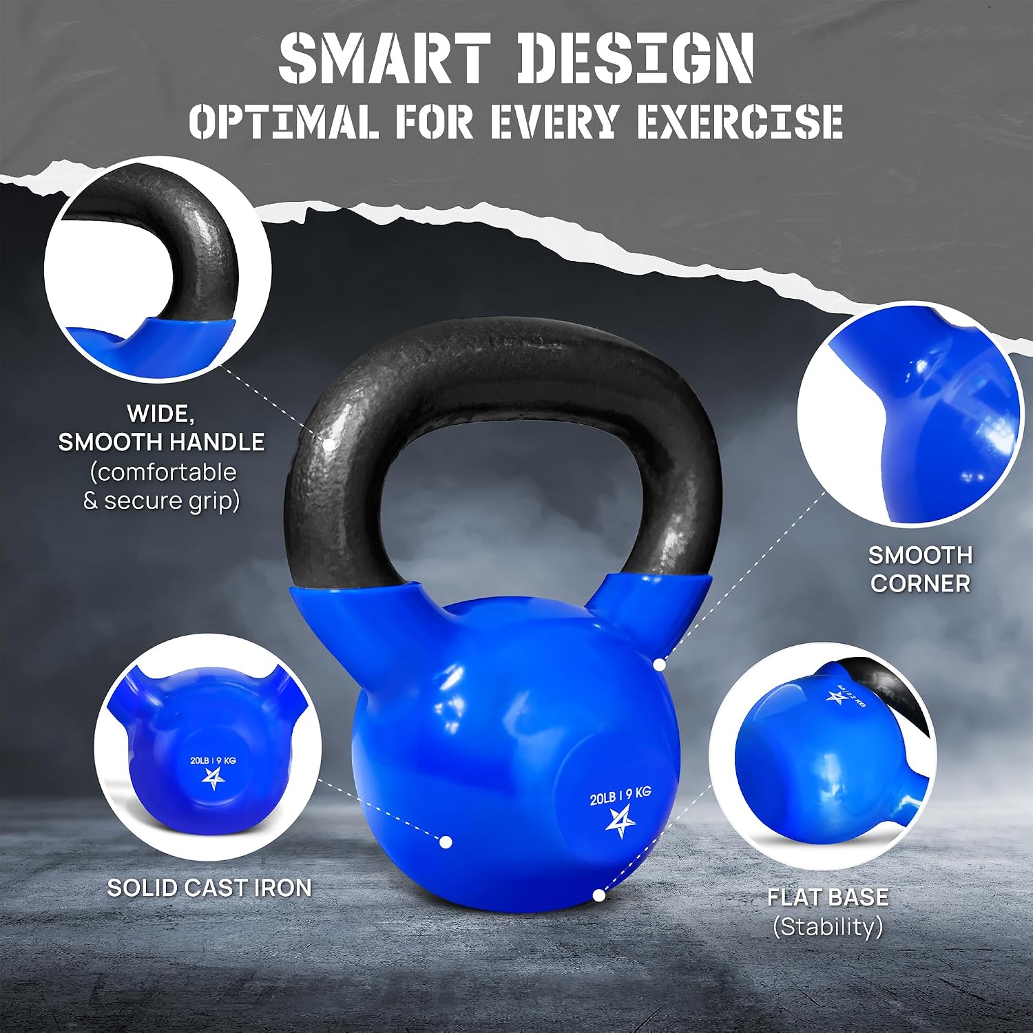 Detalle de Yes4All Kettlebell 5-100 LB 🏋