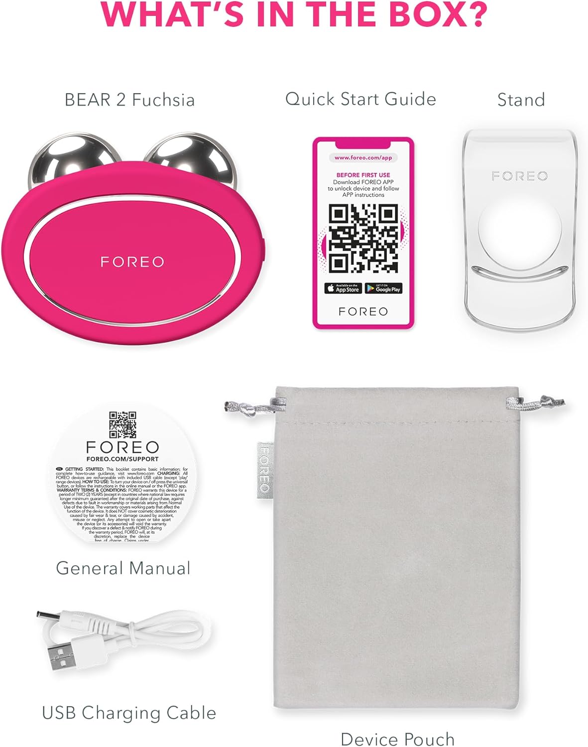 Thumbnail 5 de FOREO BEAR 2 Gesichtsmassagegerät mit Mikrostrom für Face Lifting & Toning (Fuchsia)