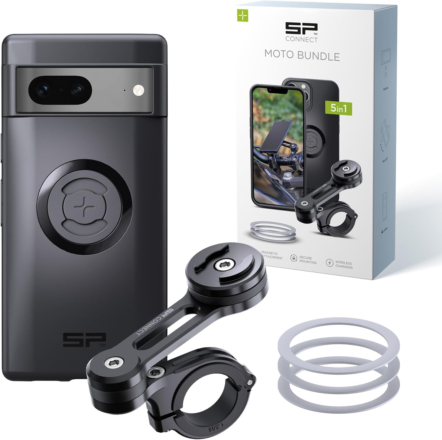 Detalle de SP CONNECT SPC+ Support Moto pour Google Pixel 7 – Support guidon robuste et fixation magnétique