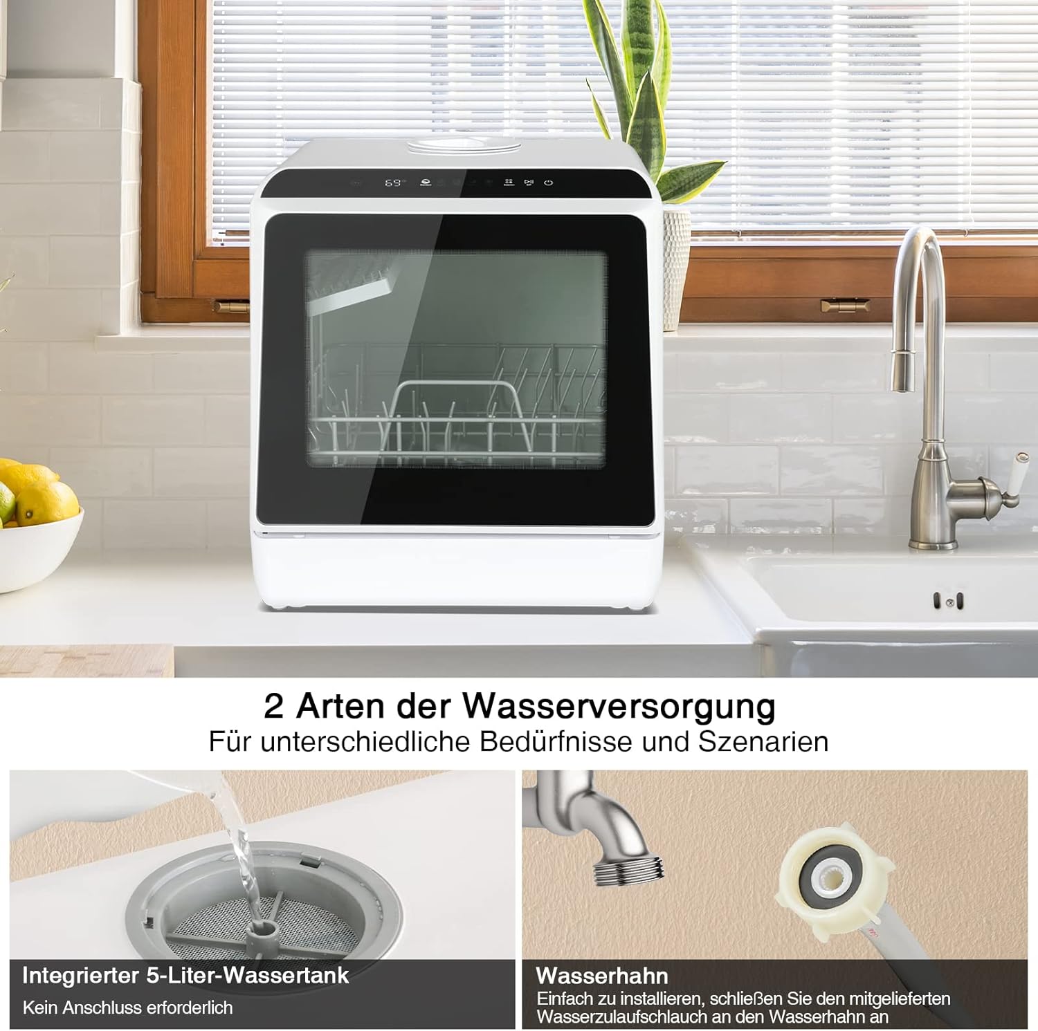 Thumbnail 6 de Fullwatt Mini Geschirrspüler für 3 Gedecke (freistehend) – 5 l, 5+1 Programme mit Touch Control