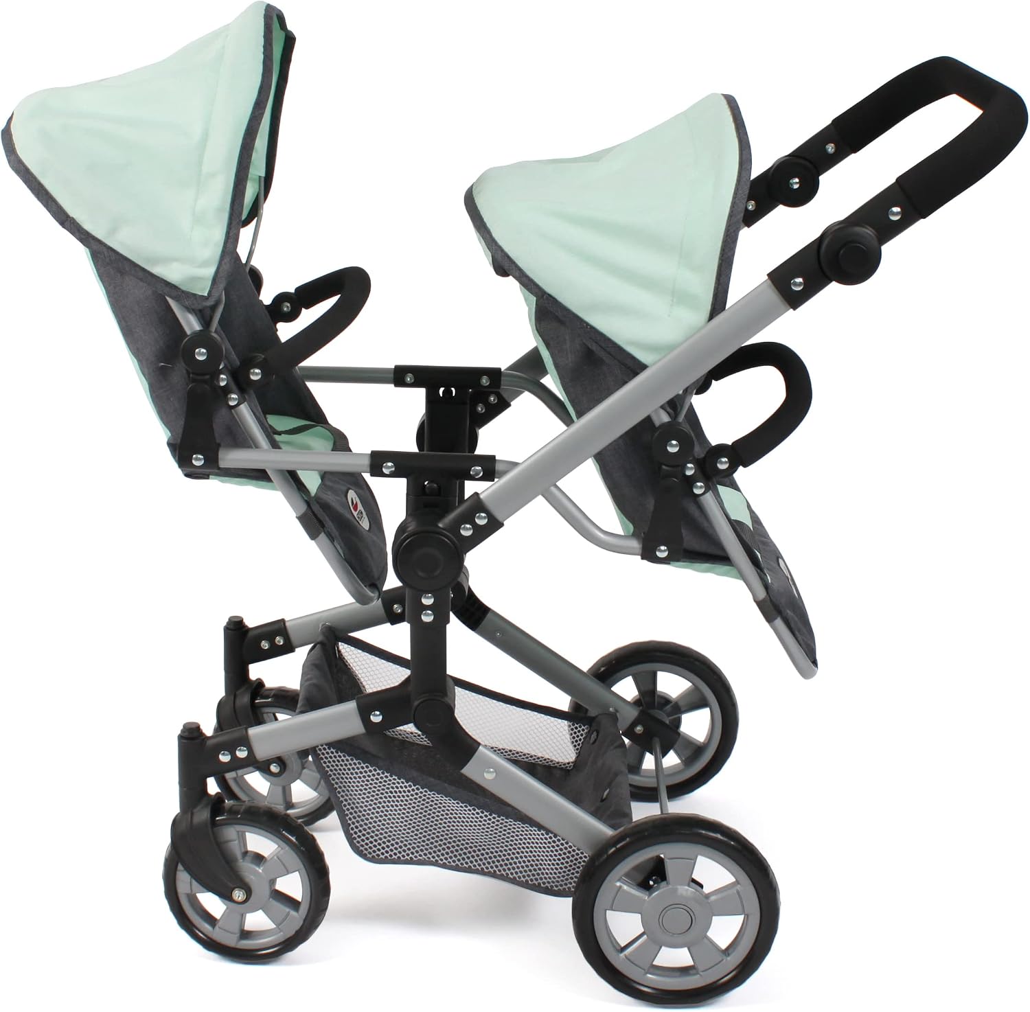 Thumbnail 2 de Bayer Chic 2000 Linus Duo 690-67 poppenwagen voor twee poppen, antraciet-mint