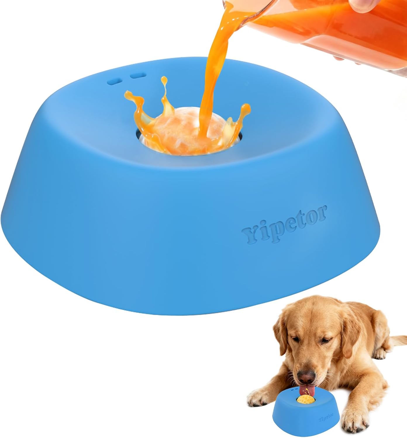 Detalle de Yipetor Slow Feeder Dog Bowl for Liquid Treats with Anti-Slip Base