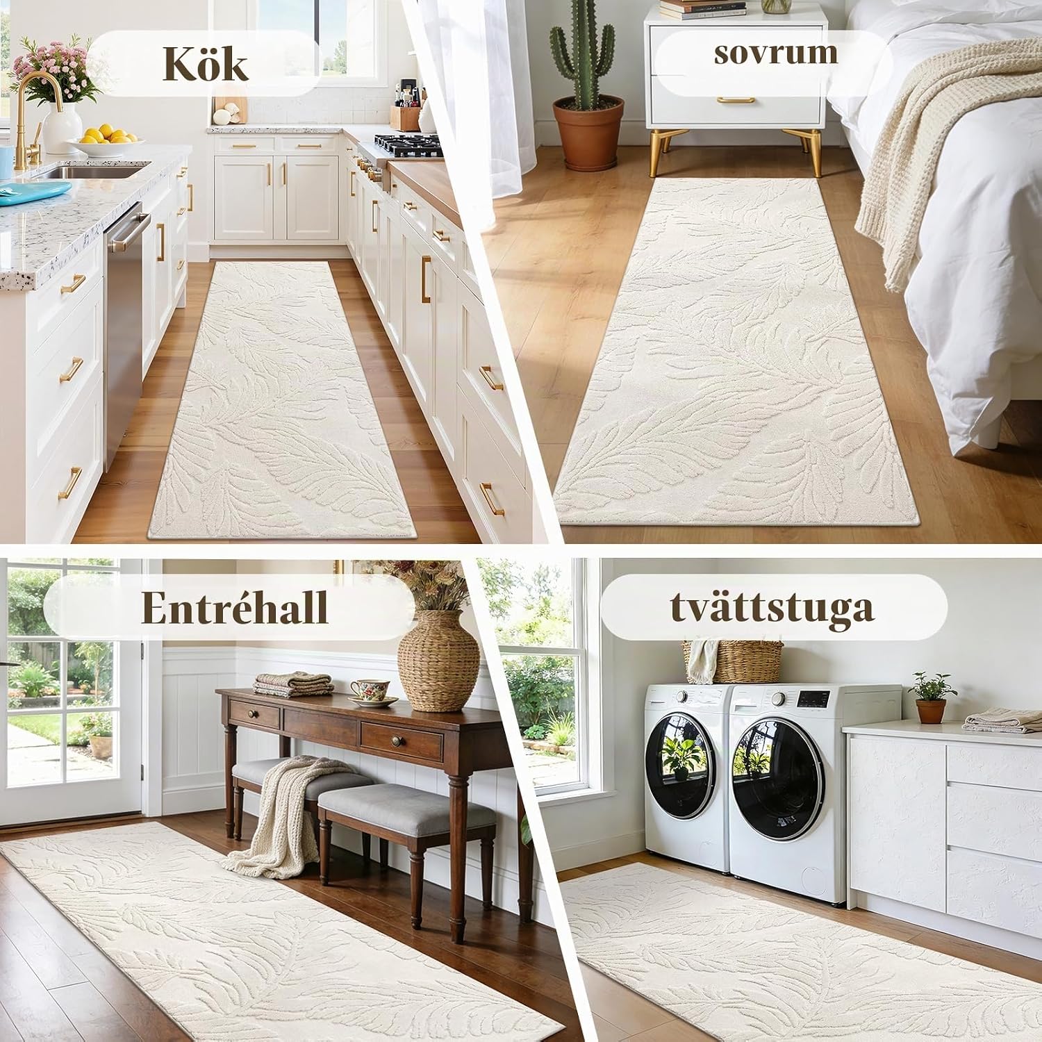 Thumbnail 6 de Enyhom hallmatta 80 × 300 cm – beige, tvättbar och halkfri